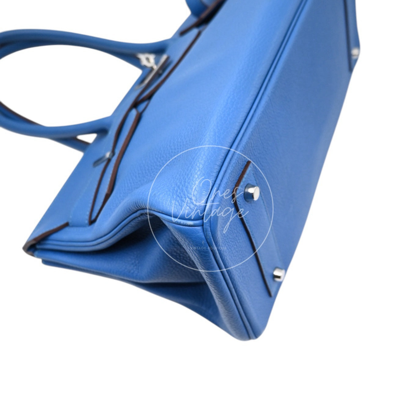 Hermes Birkin Shoulder Togo PHW Blue Royal Square O