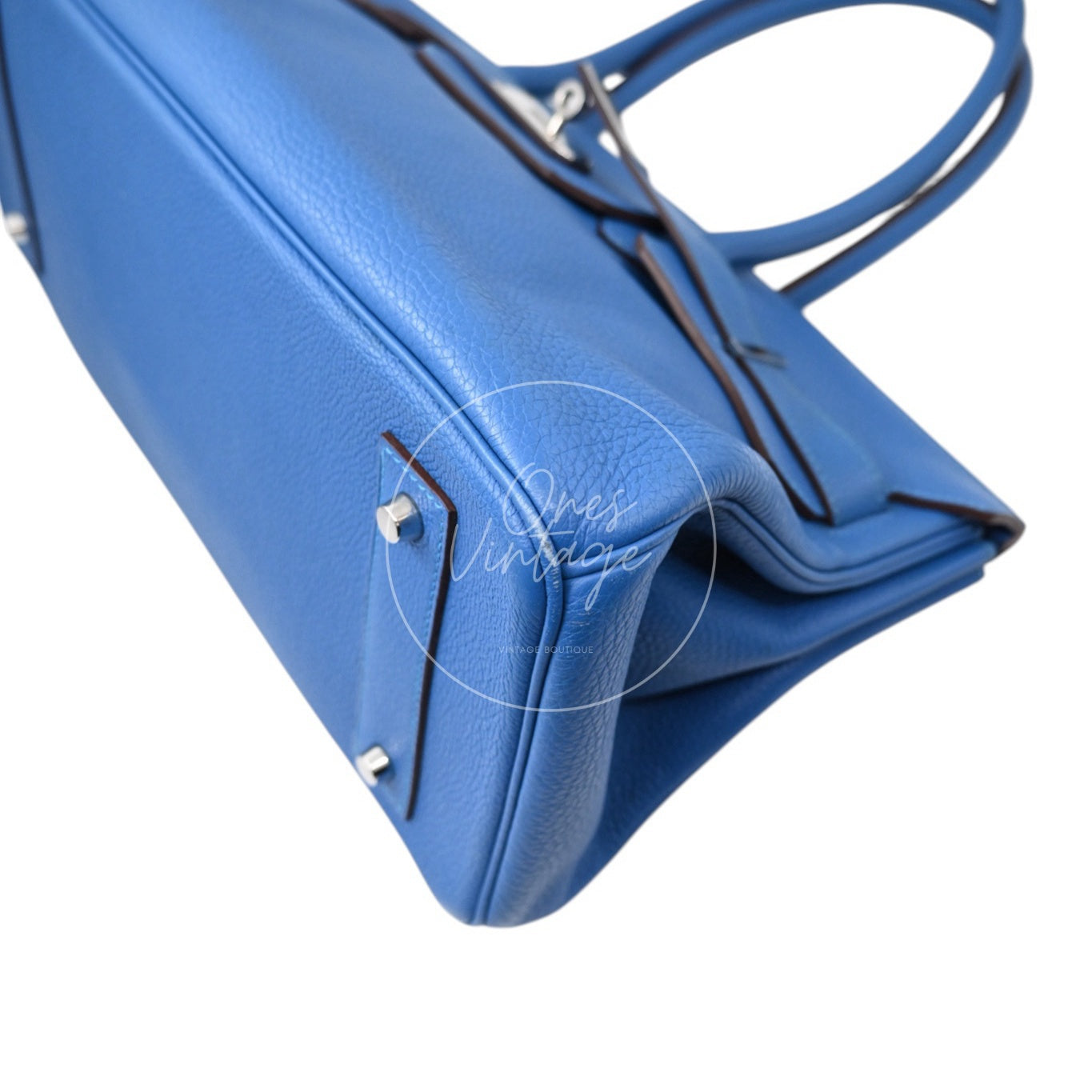 Hermes Birkin Shoulder Togo PHW Blue Royal Square O