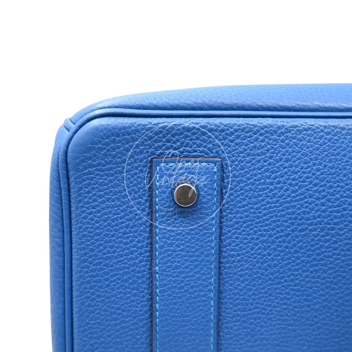 Hermes Birkin Shoulder Togo PHW Blue Royal Square O