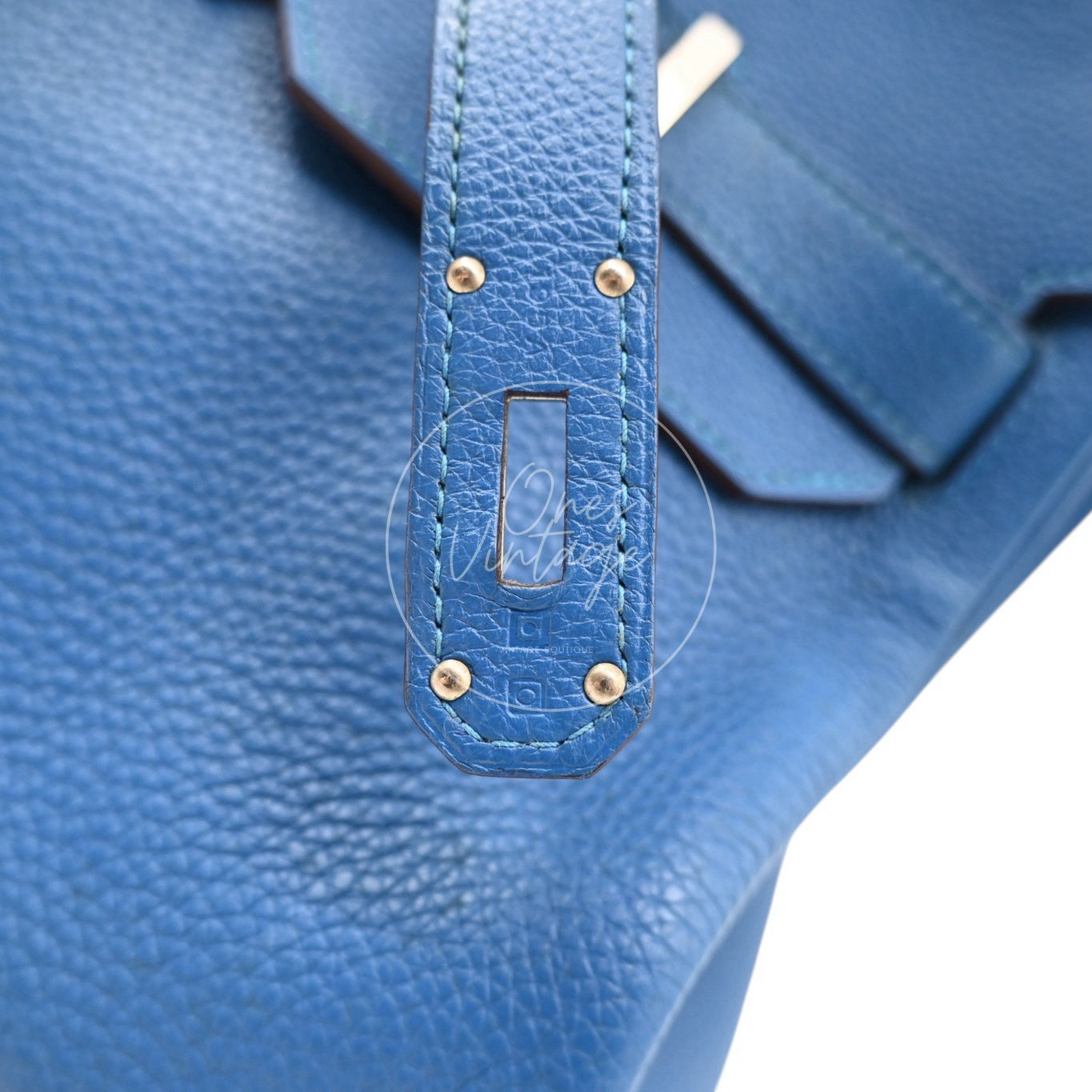 Hermes Birkin Shoulder Togo PHW Blue Royal Square O