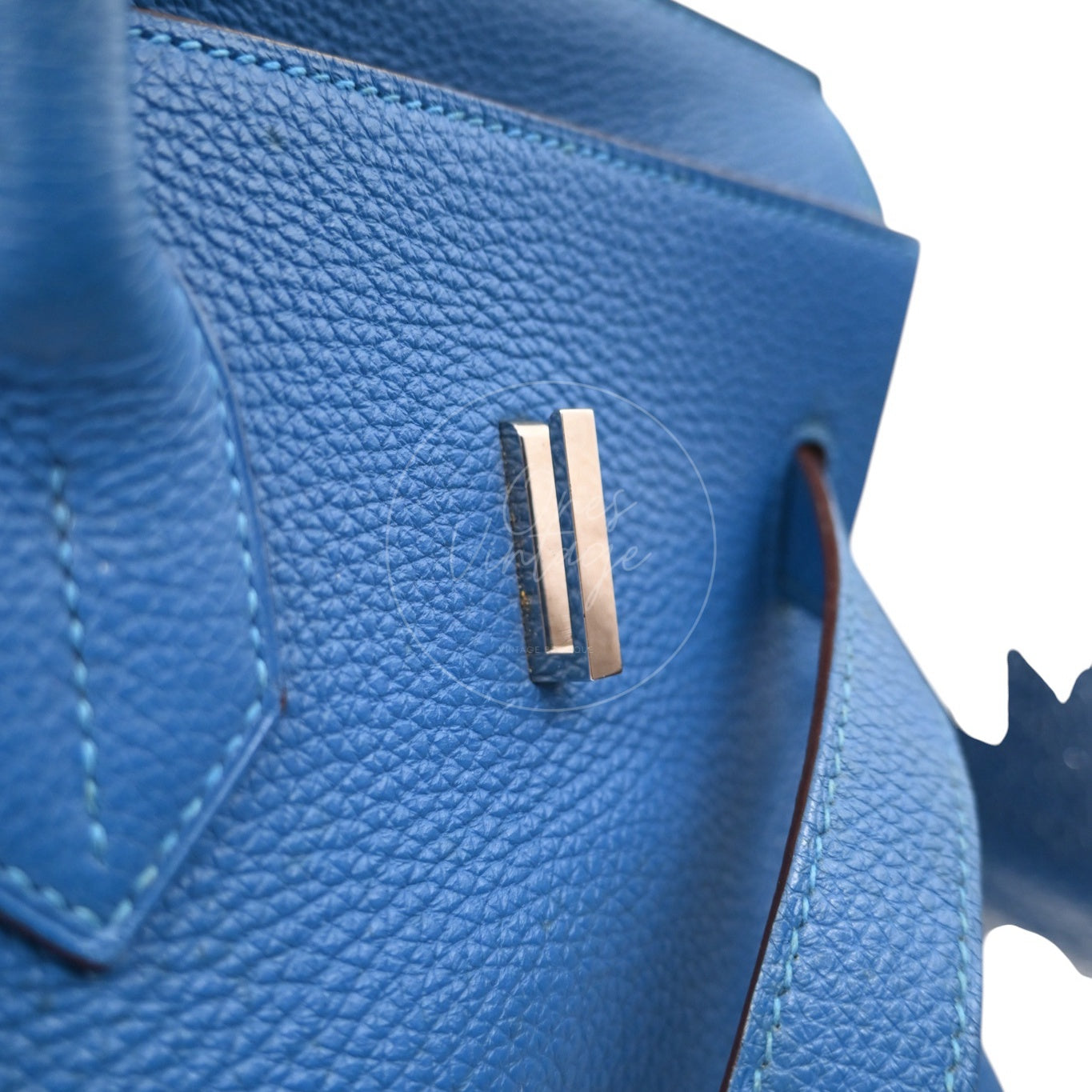 Hermes Birkin Shoulder Togo PHW Blue Royal Square O