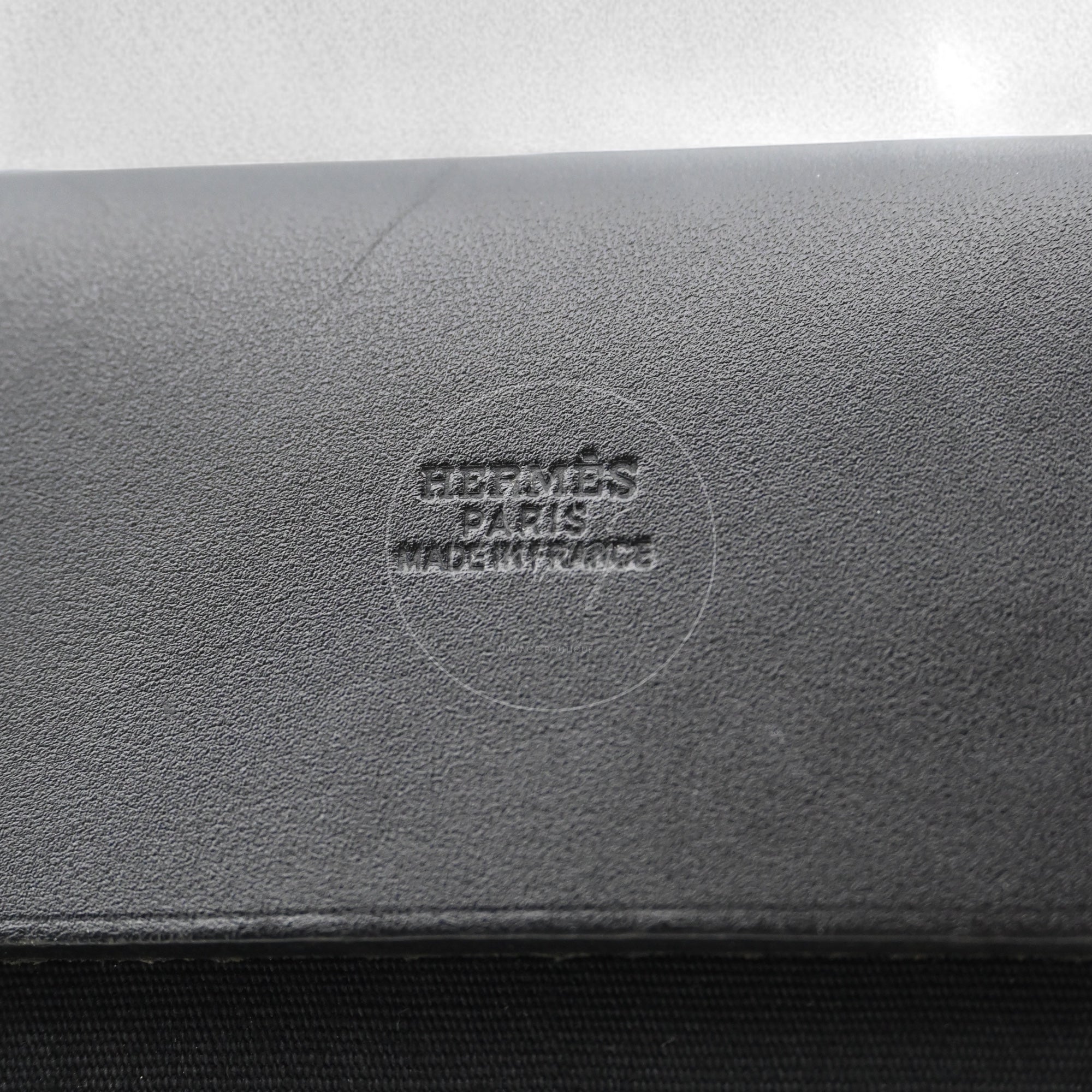 Hermes Herbag Cabas GM Swift Canvas PHW Black Square C