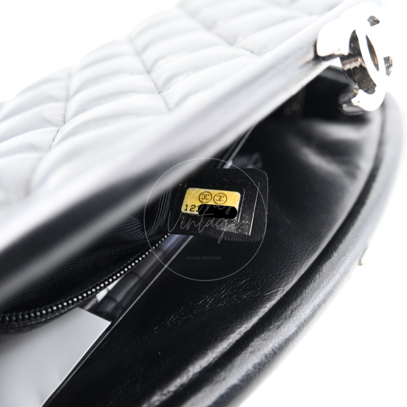 Chanel Quilted Timeless Kisslock Clutch Lambskin Bag SHW Black Series 12