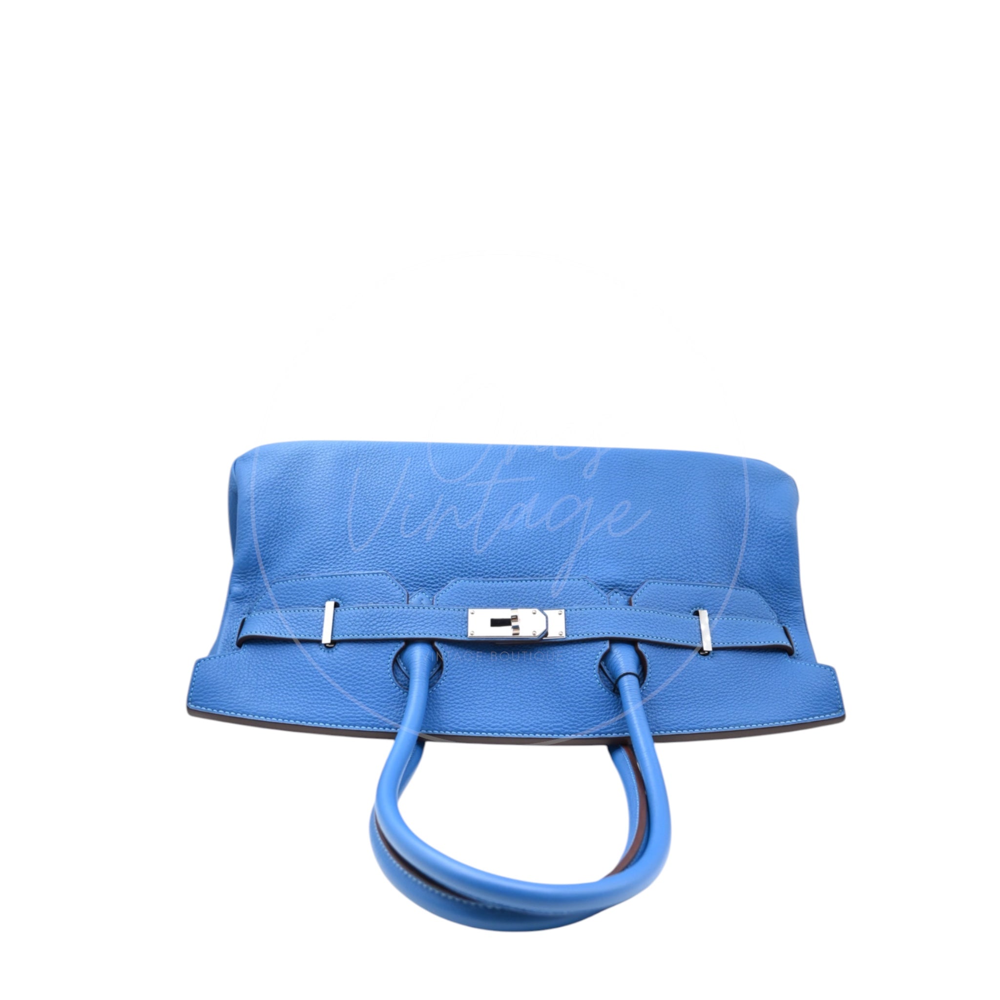 Hermes Shoulder Birkin Togo PHW Blue Royal Square O