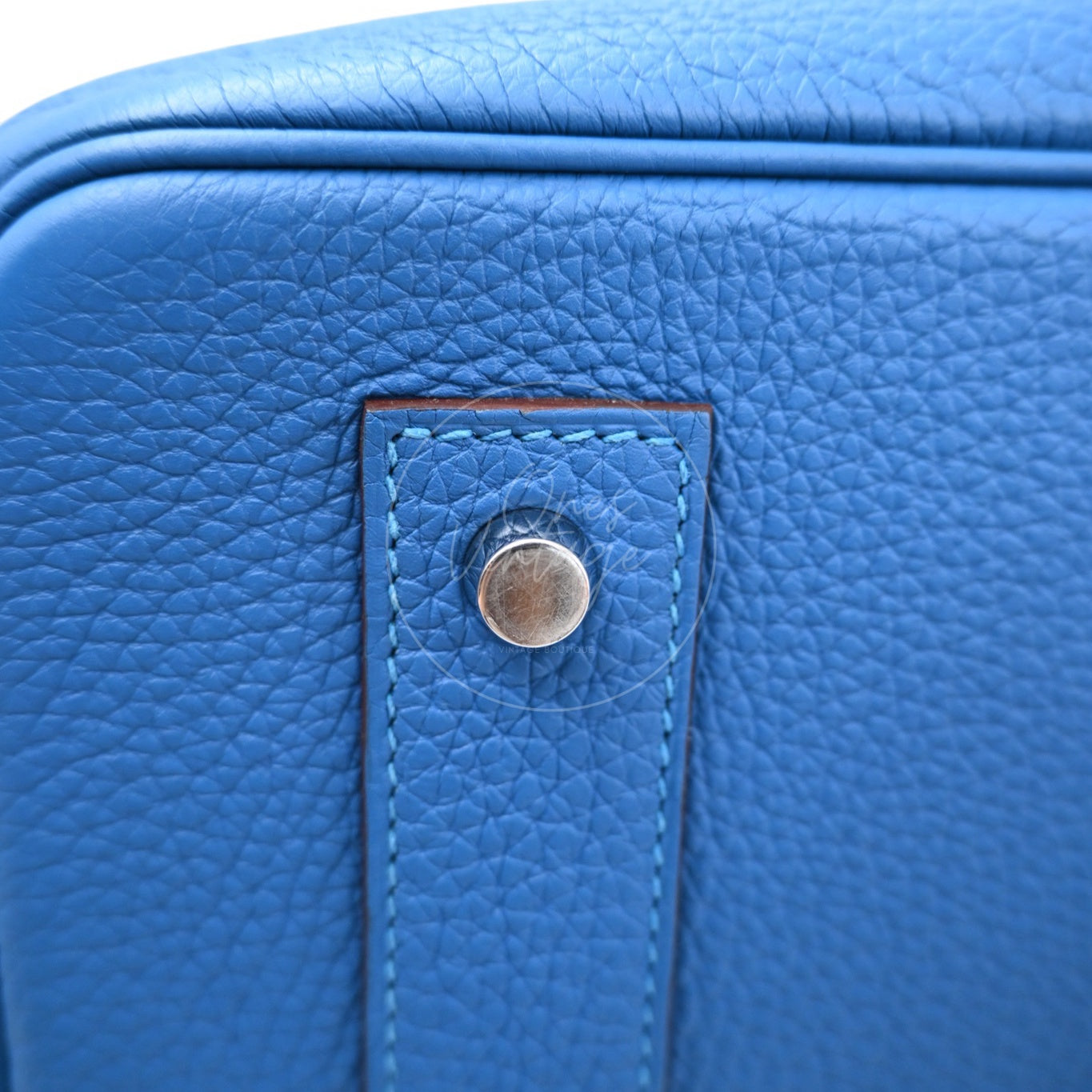 Hermes Shoulder Birkin Togo PHW Blue Royal Square O