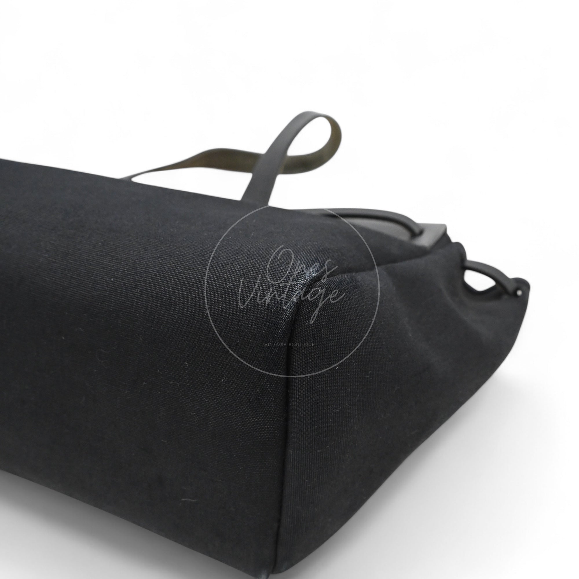 Hermes Herbag Cabas GM Swift Canvas PHW Black Square C