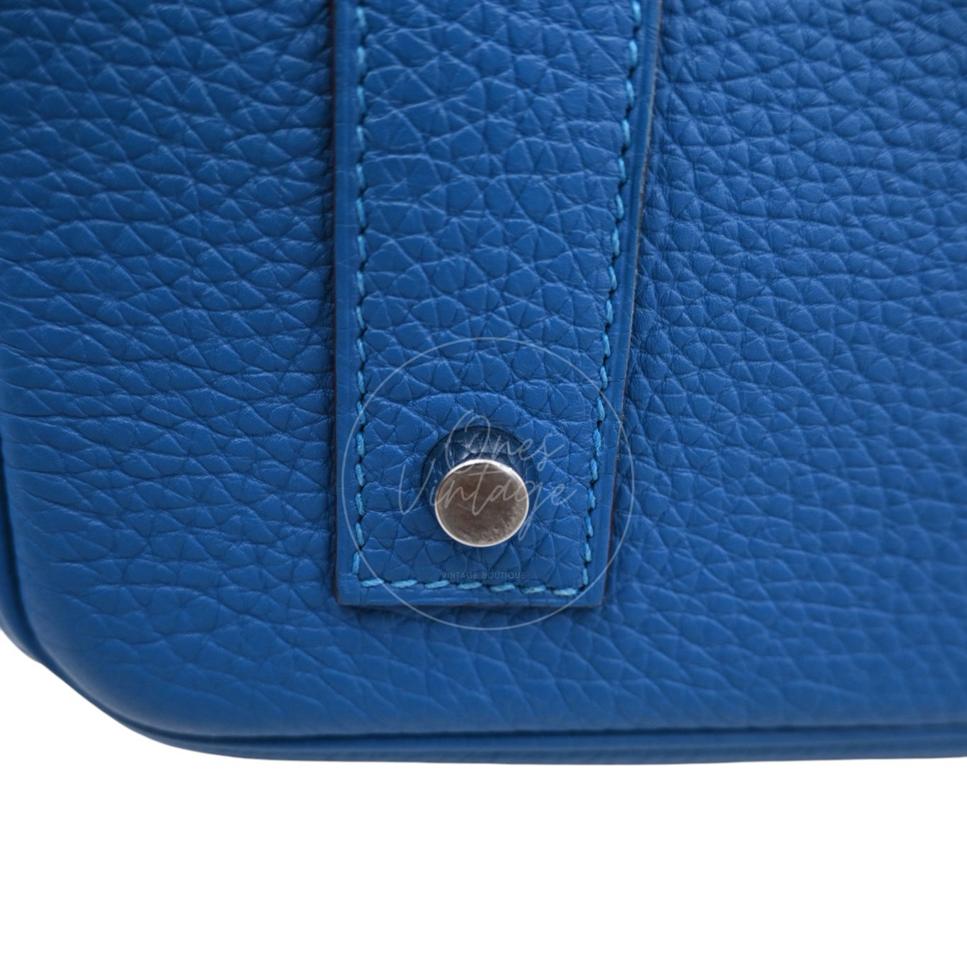 Hermes Shoulder Birkin Togo PHW Blue Royal Square O