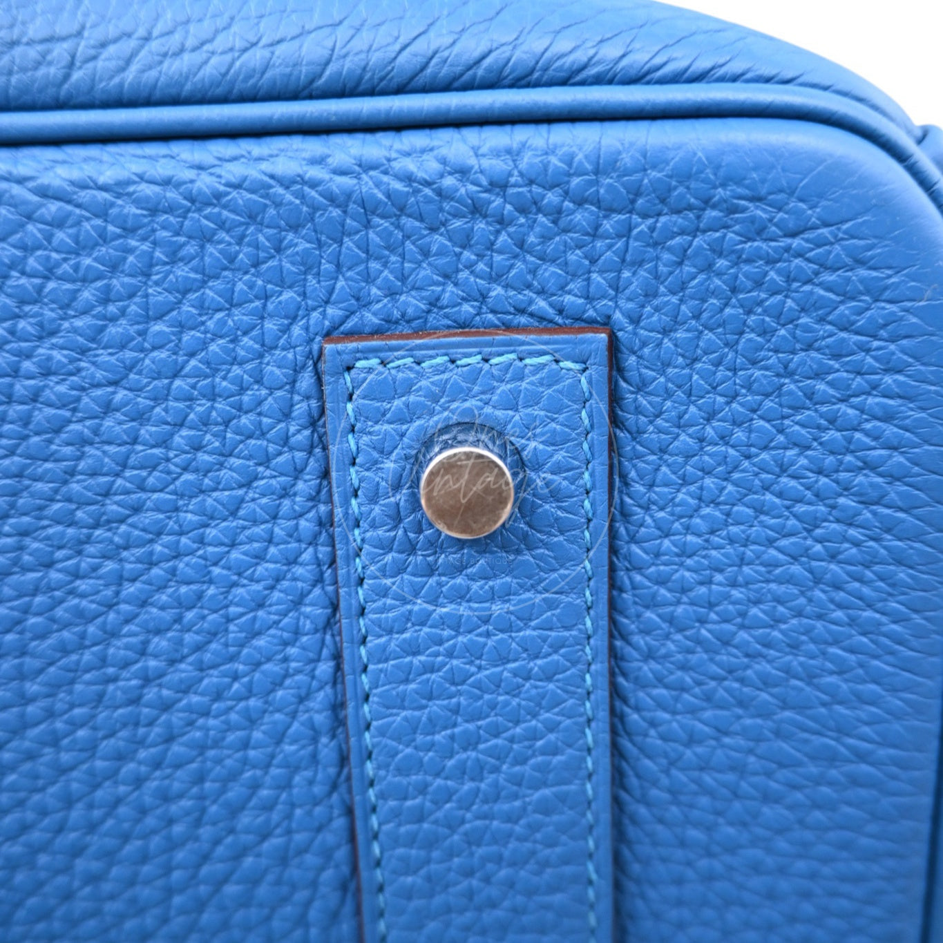 Hermes Shoulder Birkin Togo PHW Blue Royal Square O