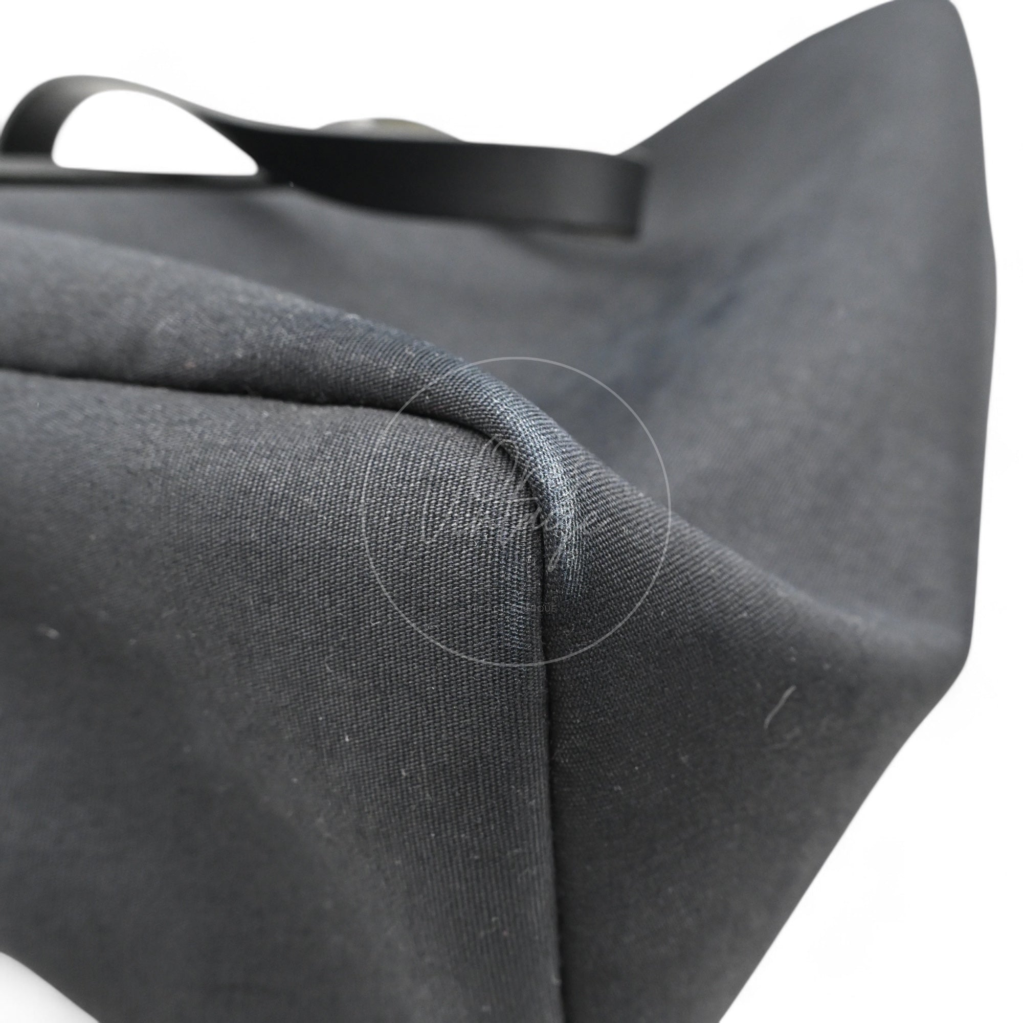Hermes Herbag Cabas GM Swift Canvas PHW Black Square C
