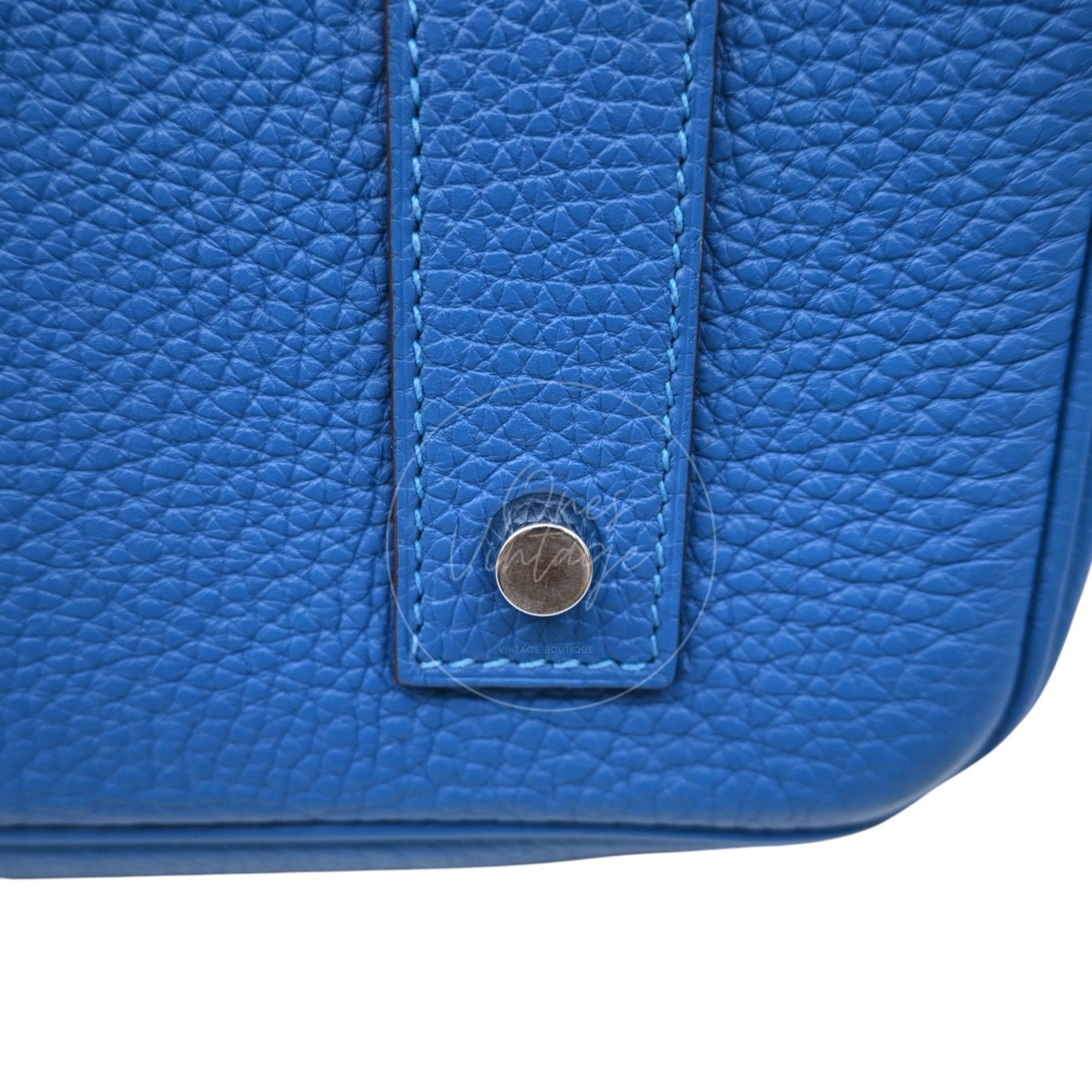 Hermes Shoulder Birkin Togo PHW Blue Royal Square O