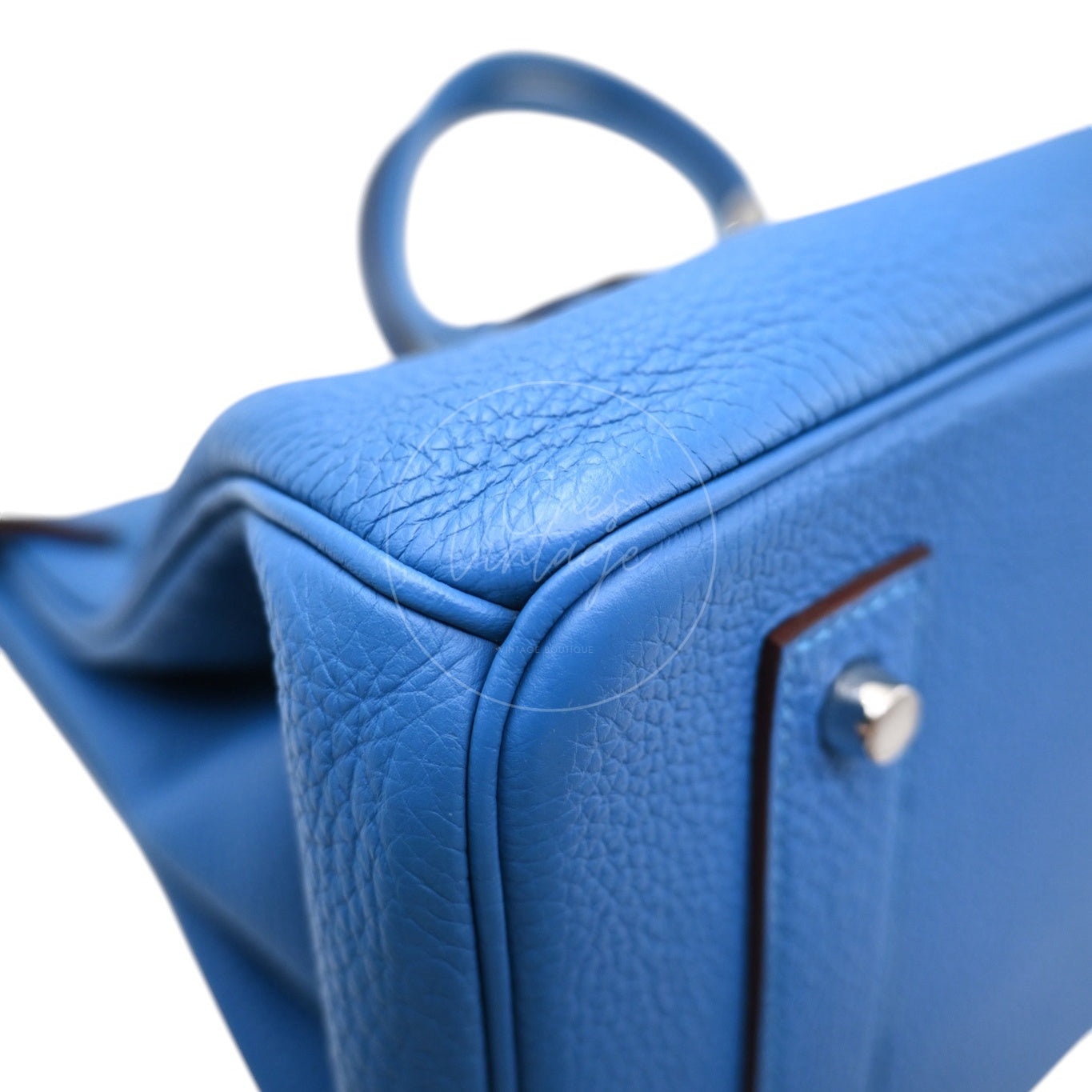 Hermes Shoulder Birkin Togo PHW Blue Royal Square O