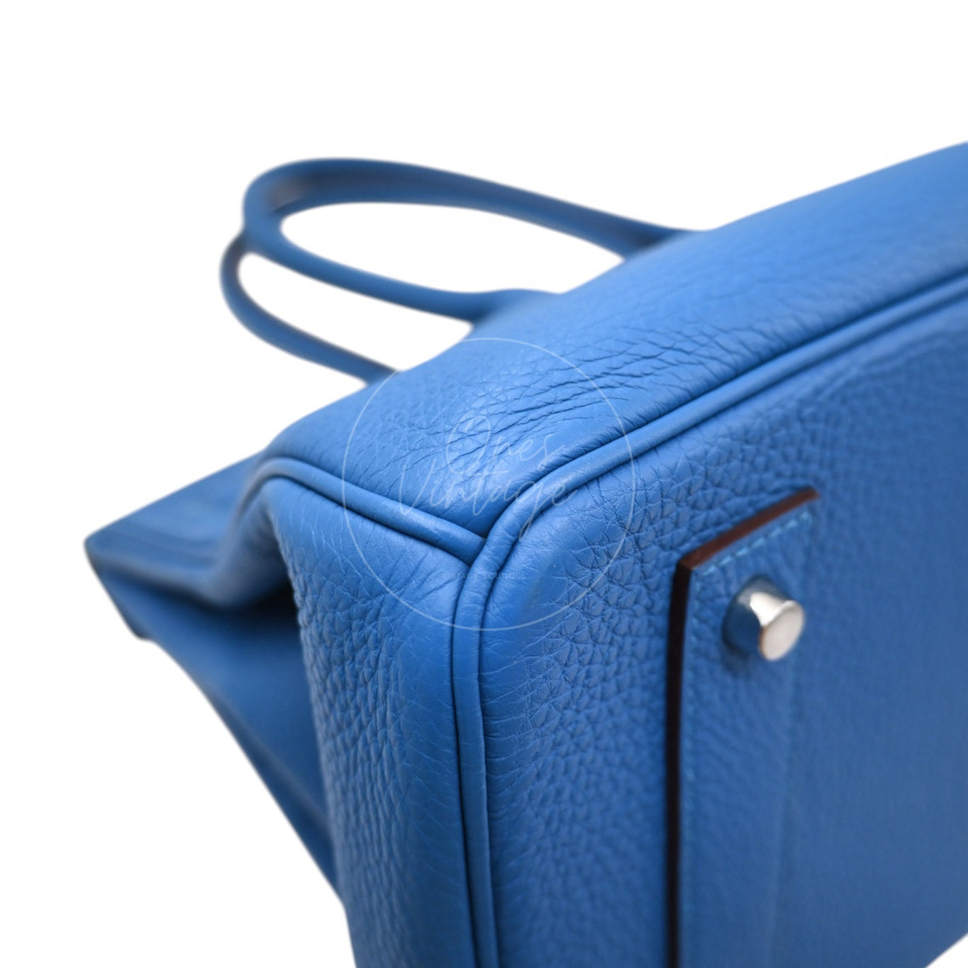 Hermes Shoulder Birkin Togo PHW Blue Royal Square O