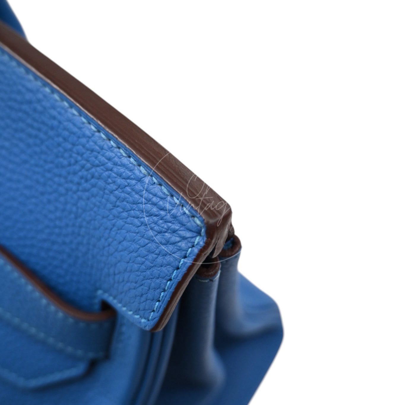 Hermes Shoulder Birkin Togo PHW Blue Royal Square O
