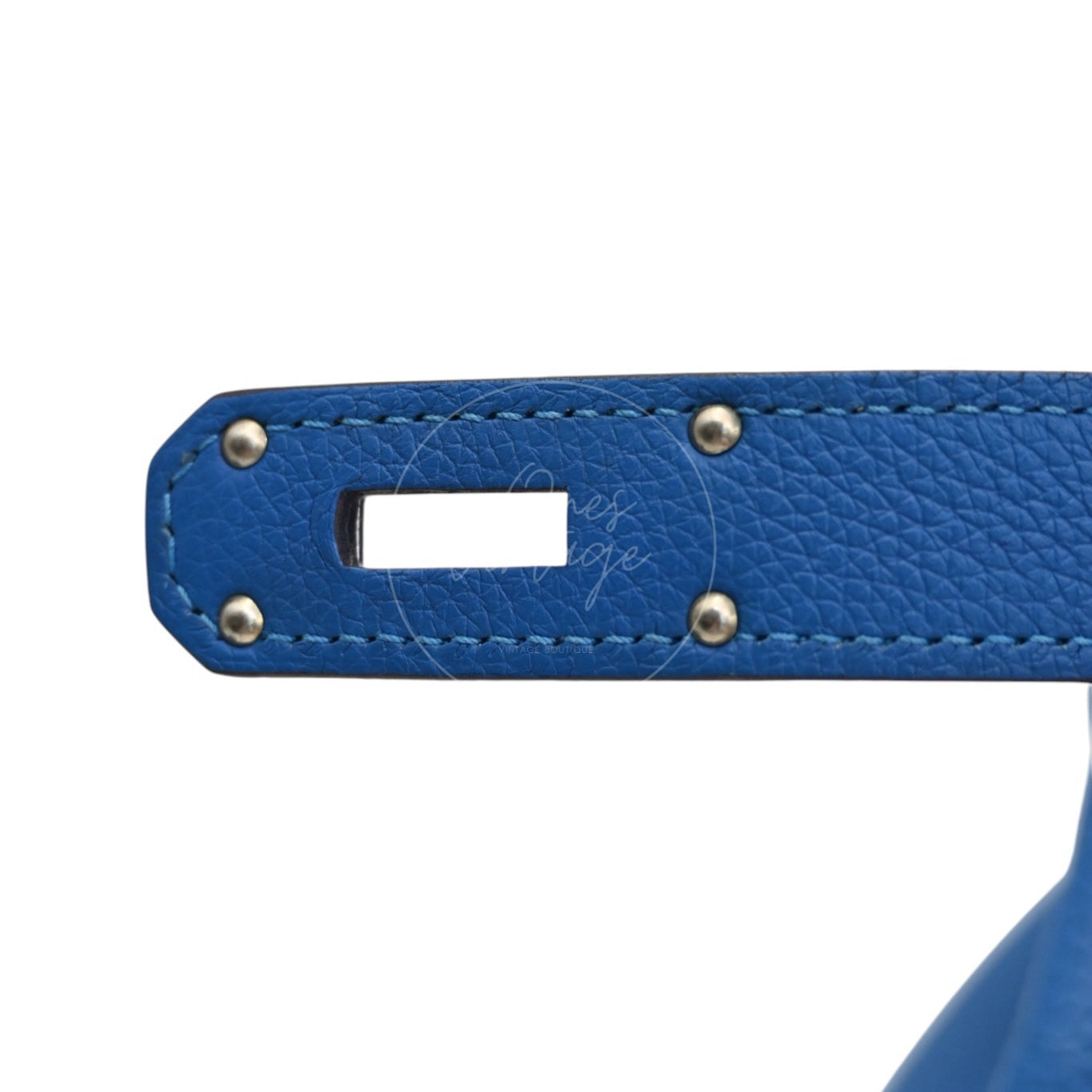 Hermes Shoulder Birkin Togo PHW Blue Royal Square O