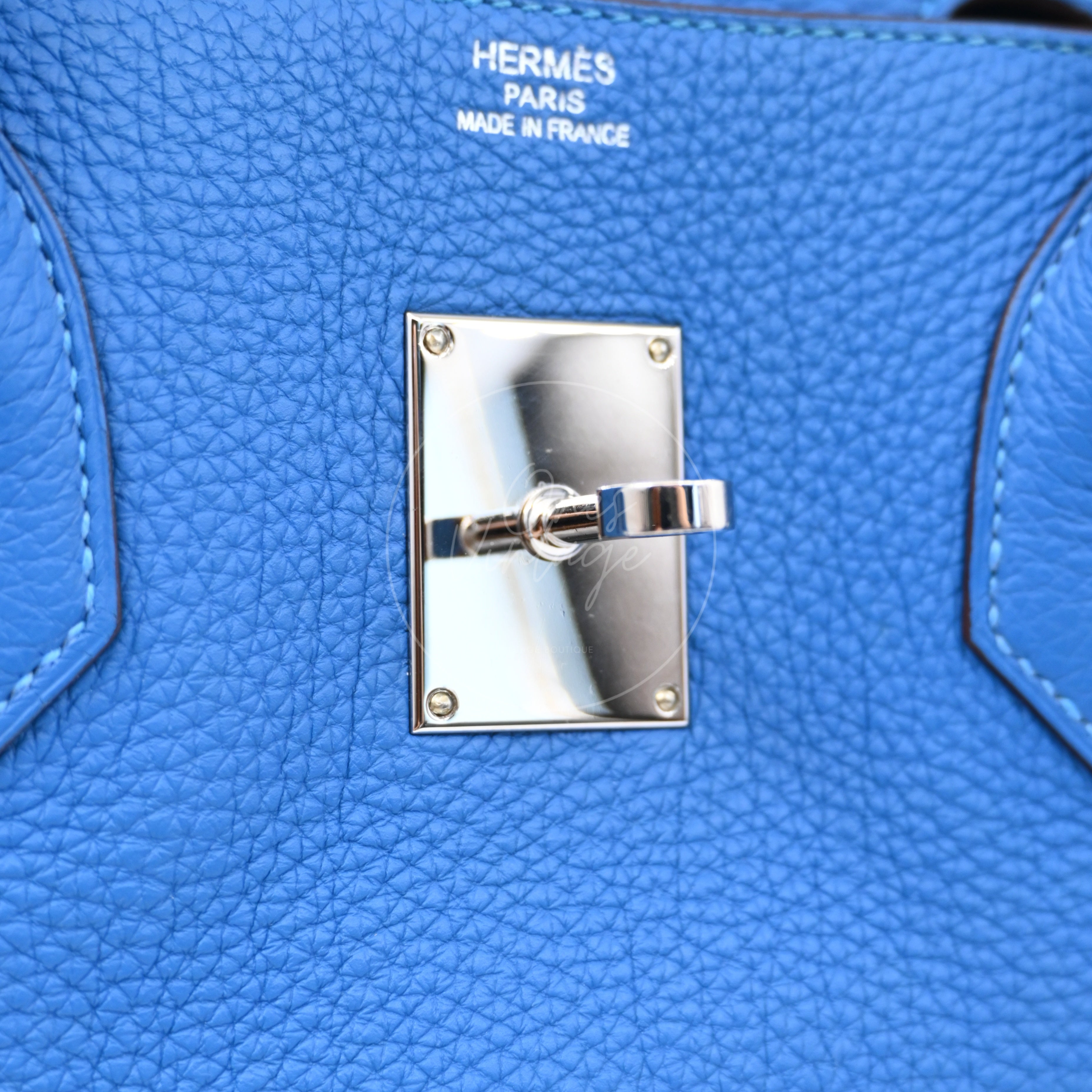 Hermes Shoulder Birkin Togo PHW Blue Royal Square O