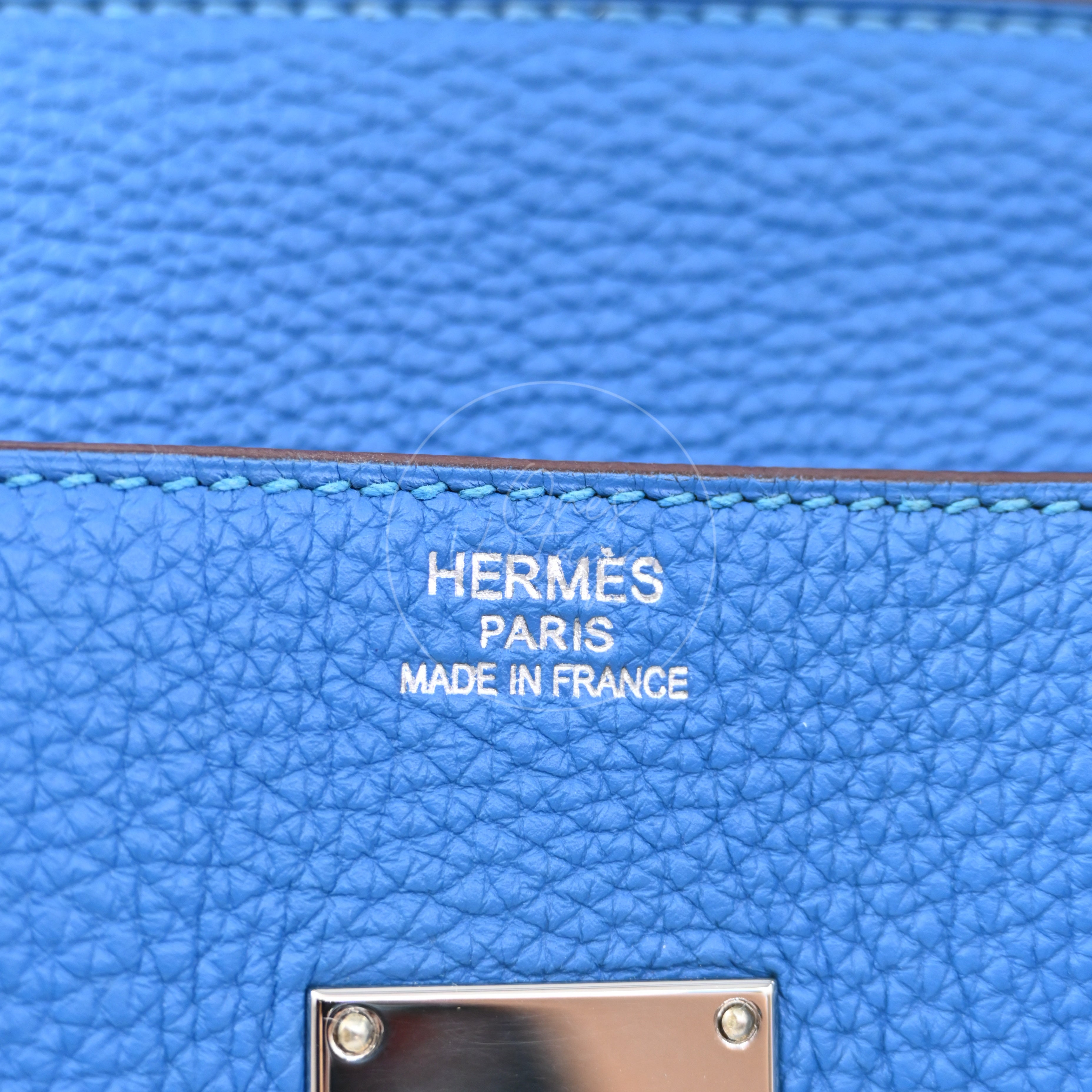 Hermes Shoulder Birkin Togo PHW Blue Royal Square O