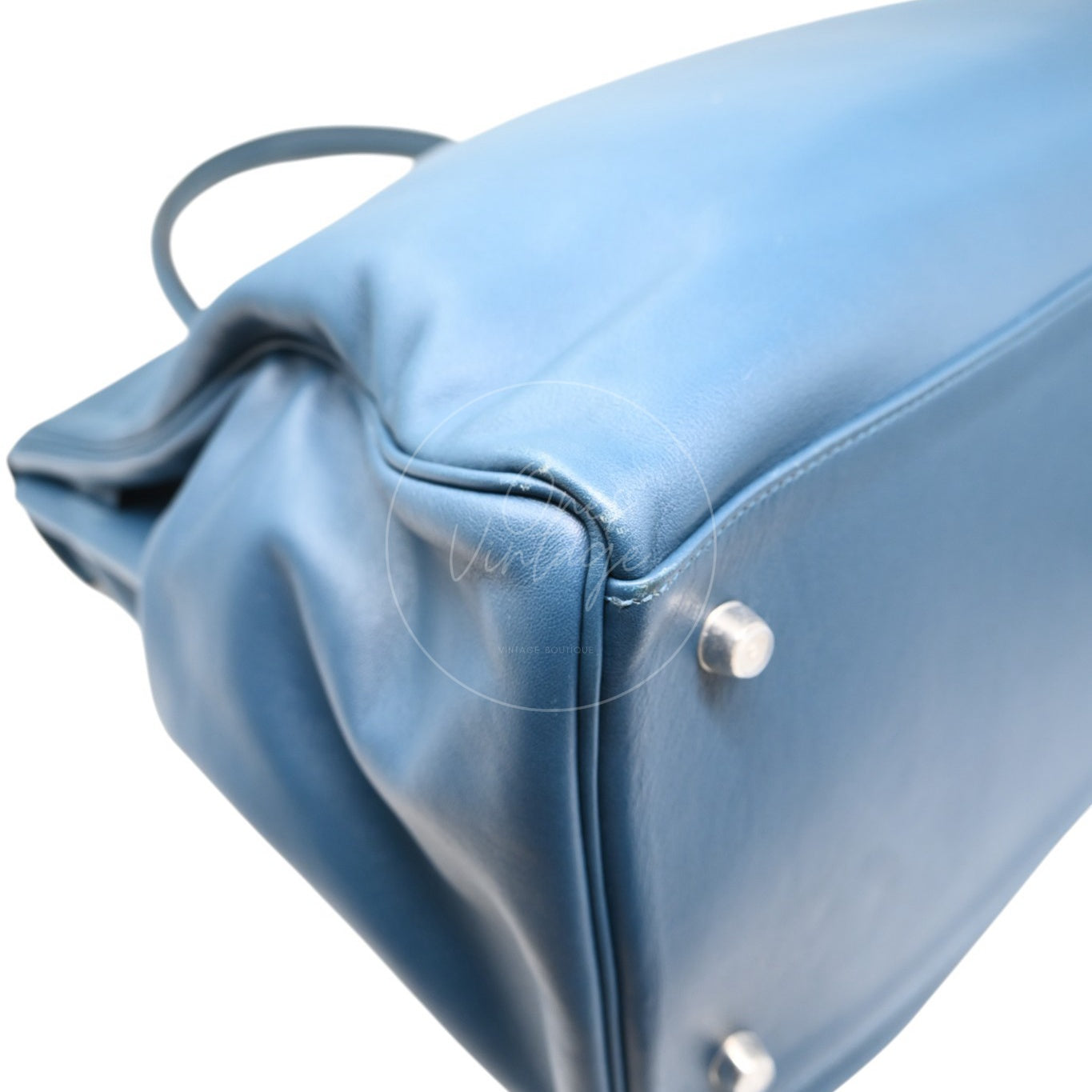 Hermes Kelly Relax 50 PWH Blue Square P