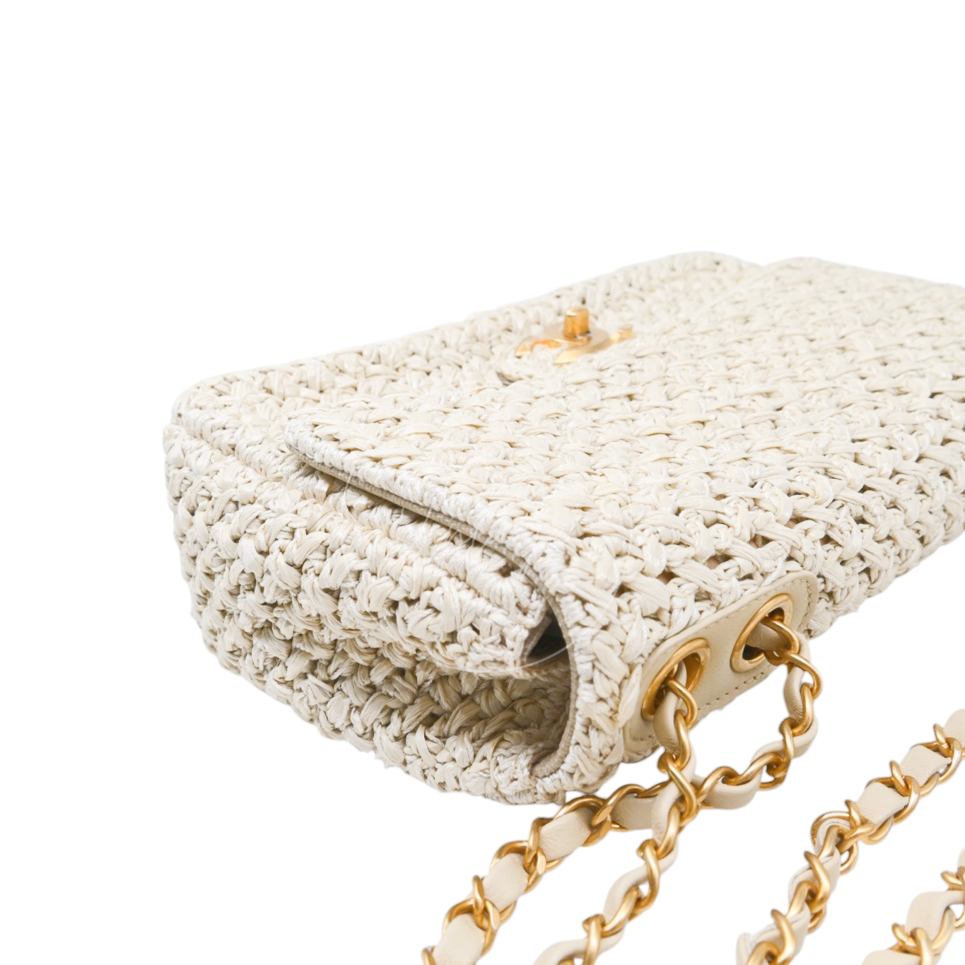Chanel Raffia Crochet Medium Flap Bag GHW