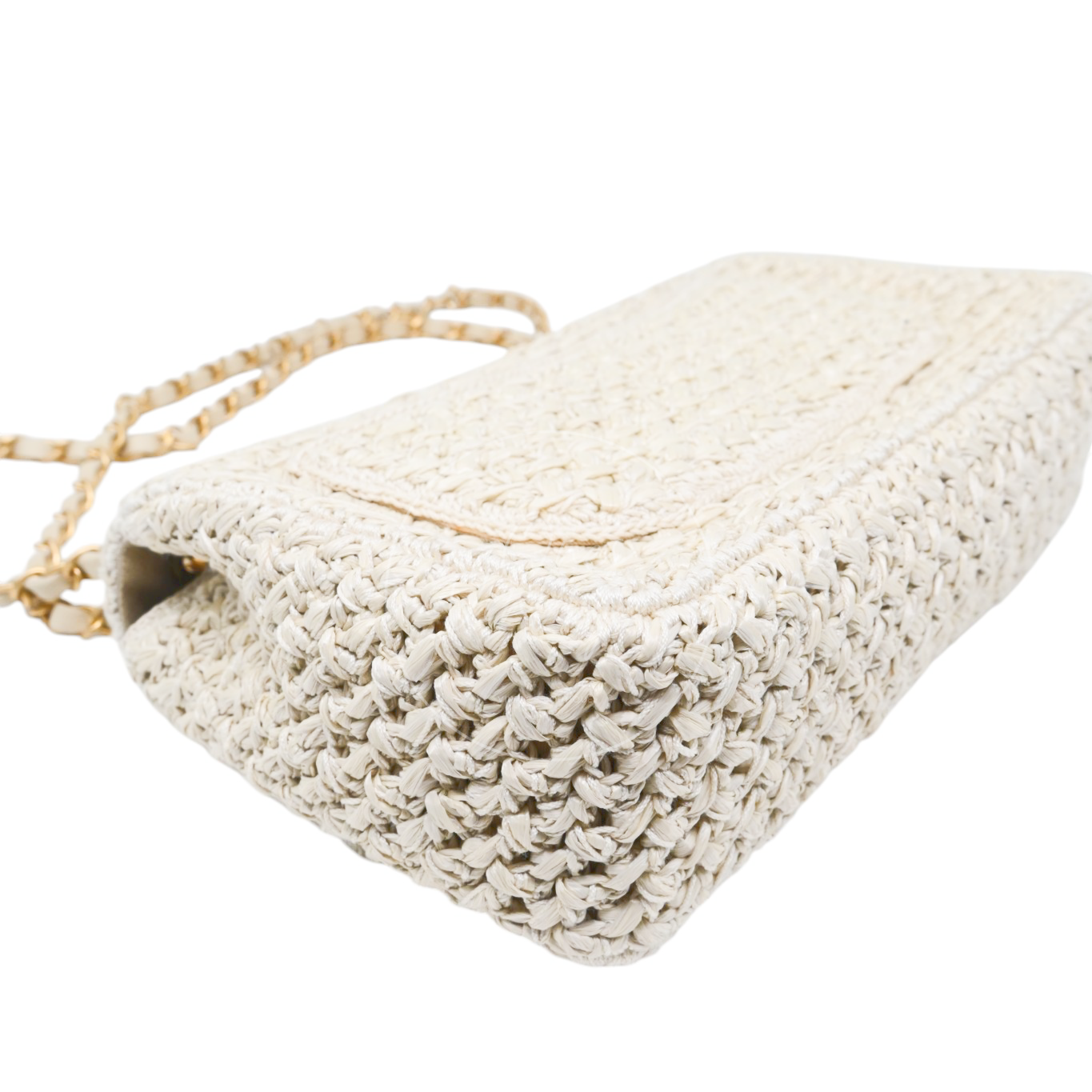 Chanel Raffia Crochet Medium Flap Bag GHW