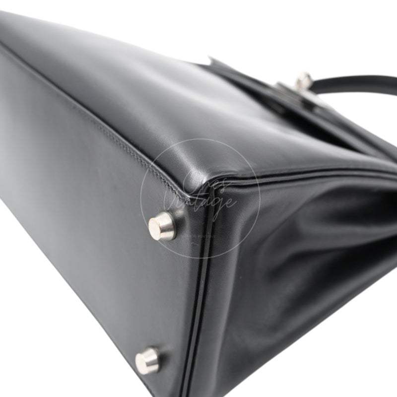 Hermes Kelly 28 Stamp PHW Noir Square B