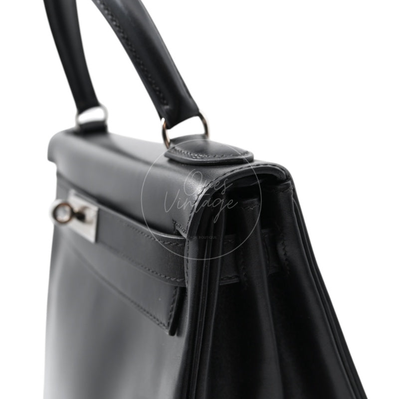 Hermes Kelly 28 Stamp PHW Noir Square B