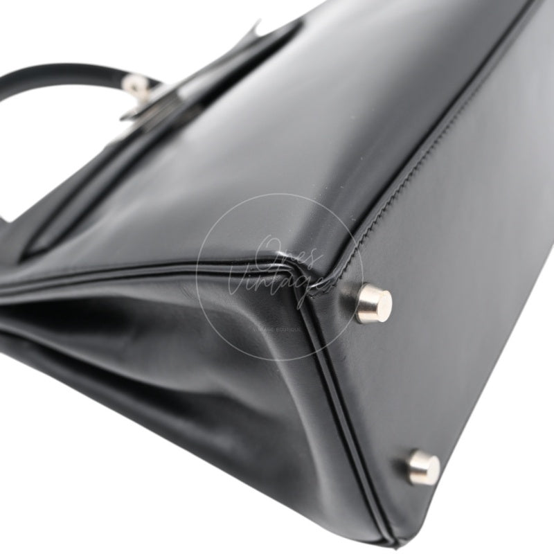 Hermes Kelly 28 Stamp PHW Noir Square B