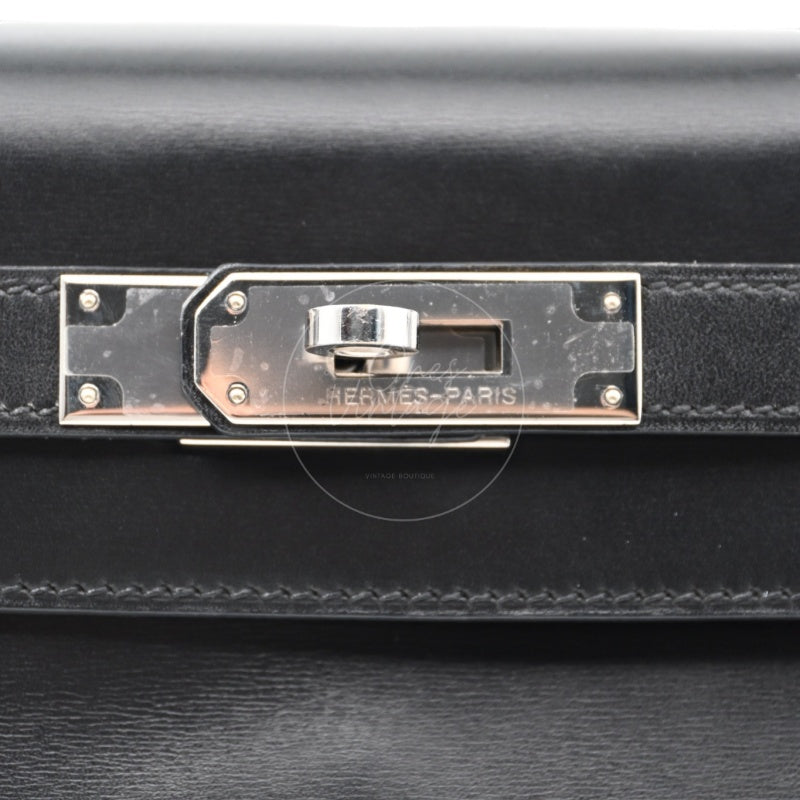 Hermes Kelly 28 Stamp PHW Noir Square B