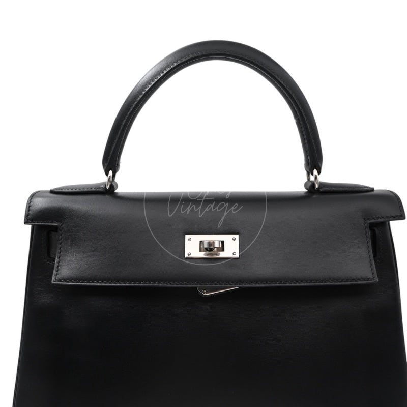 Hermes Kelly 28 Stamp PHW Noir Square B