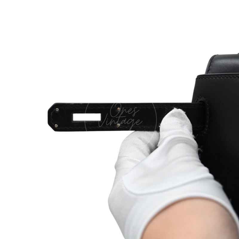Hermes Kelly 28 Stamp PHW Noir Square B