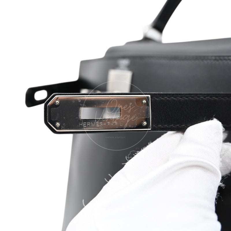 Hermes Kelly 28 Stamp PHW Noir Square B