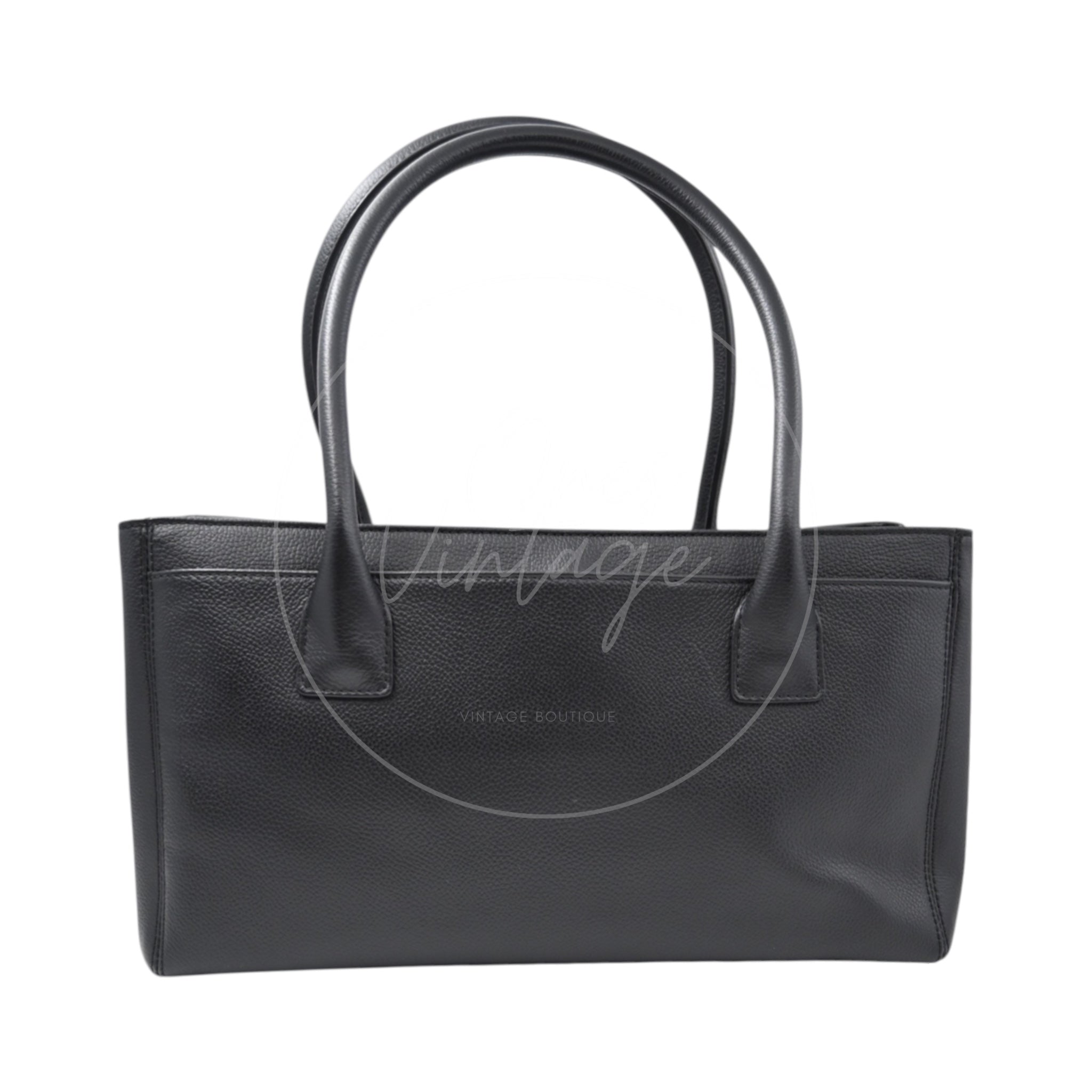 Chanel Cerf Small Calfskin Tote PHW Black Series 18