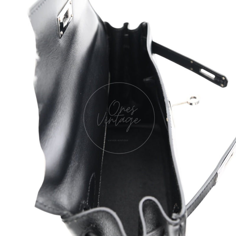 Hermes Kelly 28 Stamp PHW Noir Square B