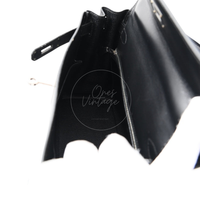 Hermes Kelly 28 Stamp PHW Noir Square B