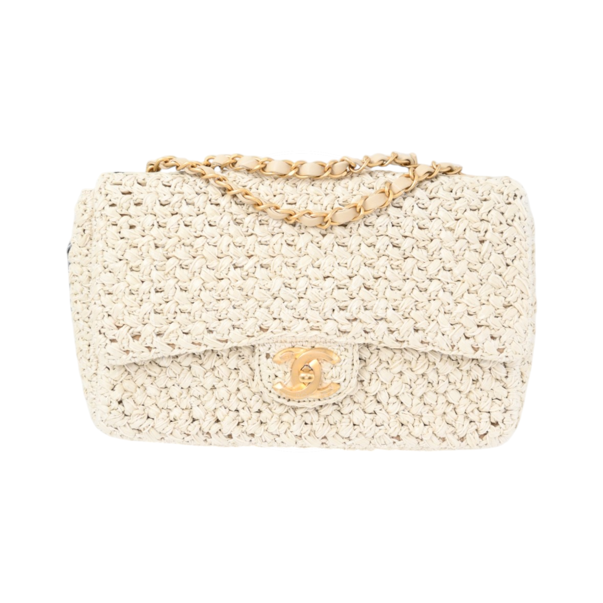 Chanel Raffia Crochet Medium Flap Bag GHW
