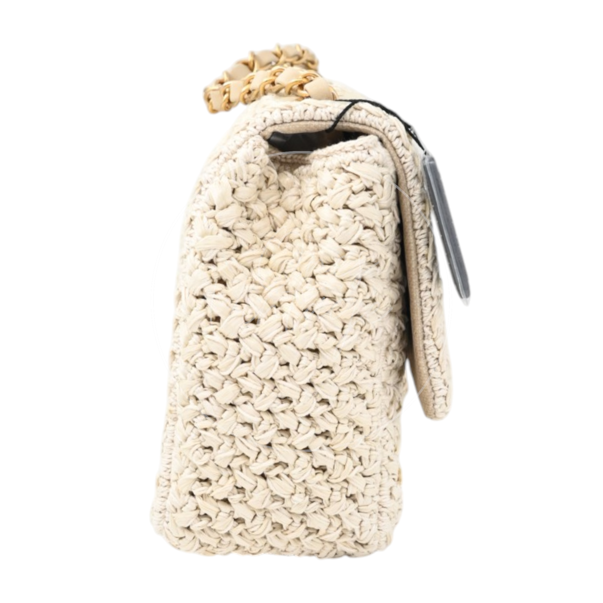 Chanel Raffia Crochet Medium Flap Bag GHW