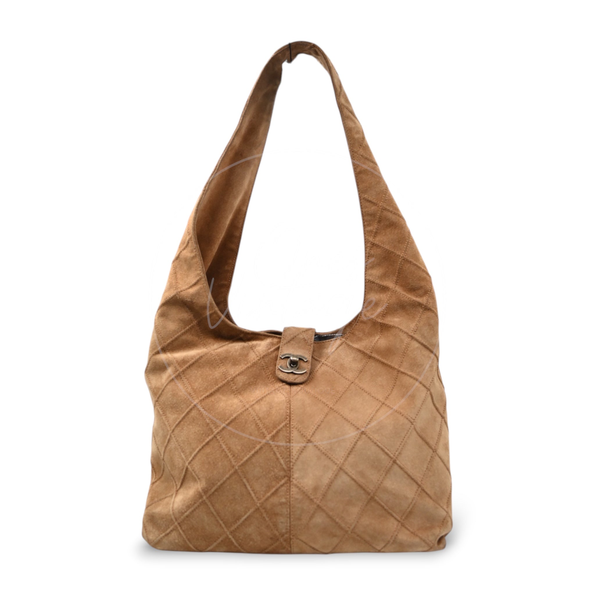 Chanel Suede Hobo Bag GHW Brown Series 6