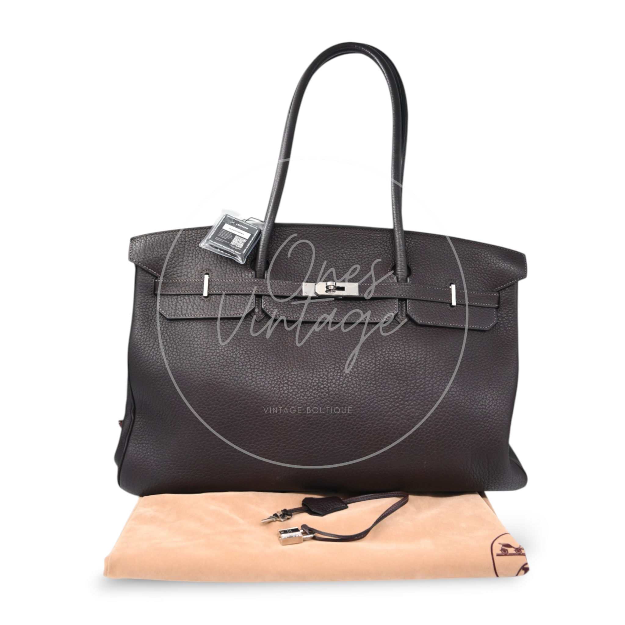 Hermes Birkin 45 Long PHW Chocolate Square D