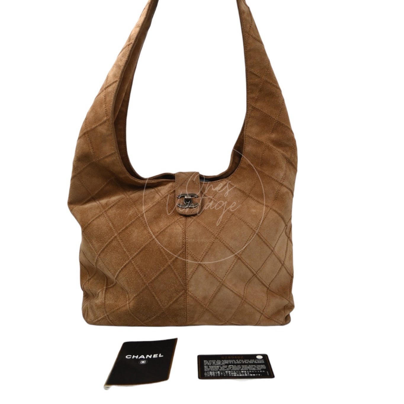 Chanel Suede Hobo Bag GHW Brown Series 6