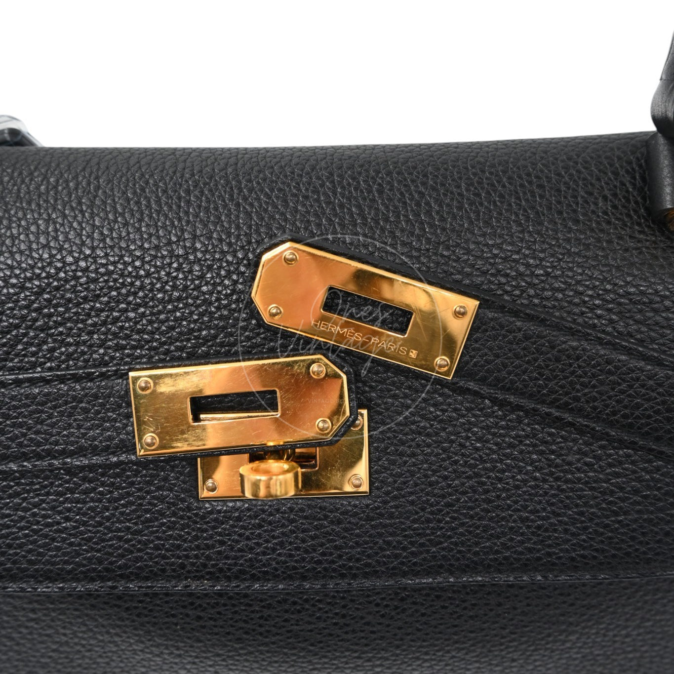 Hermes Kelly Shoulder GHW Black Square M