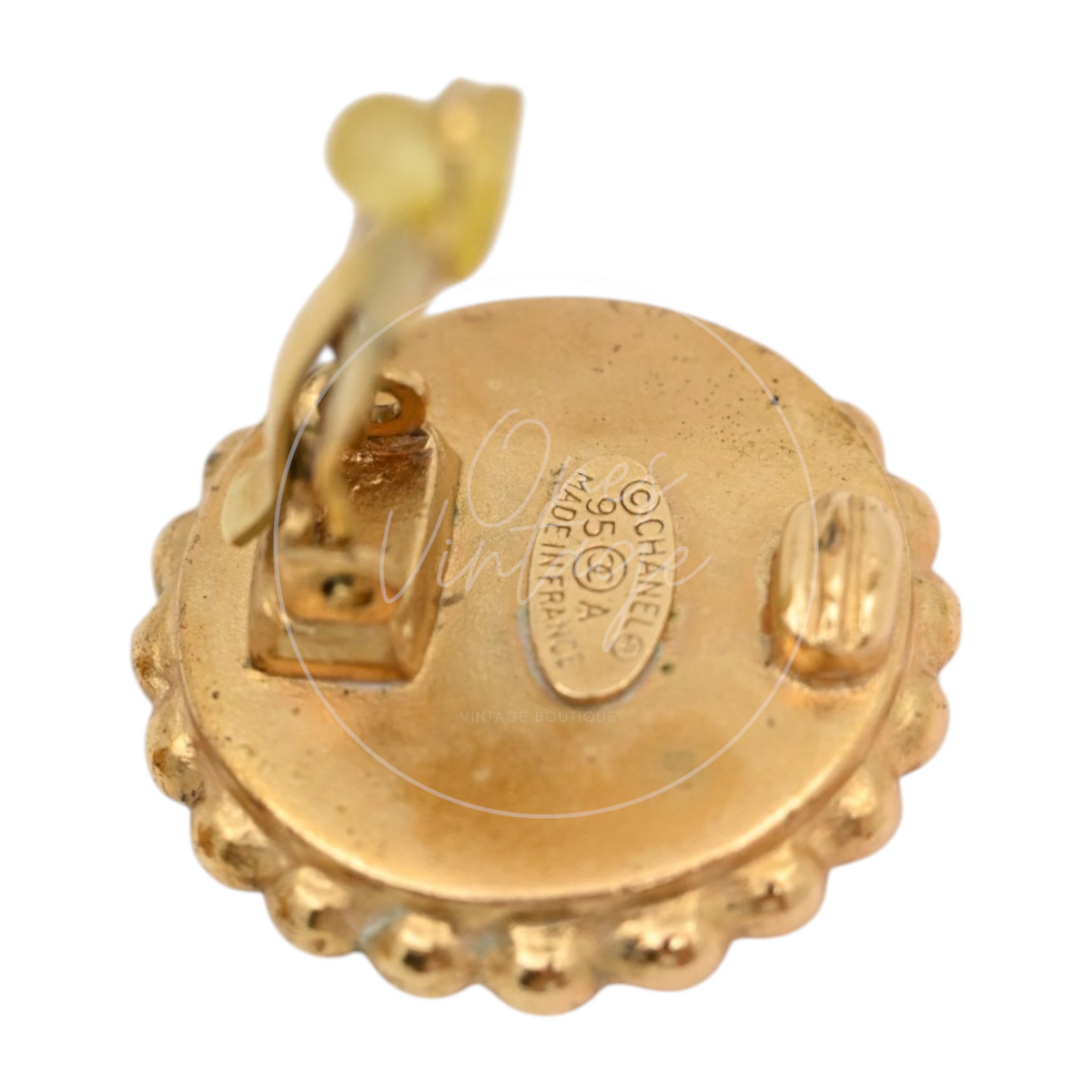Chanel CC Logo Clip Earrings