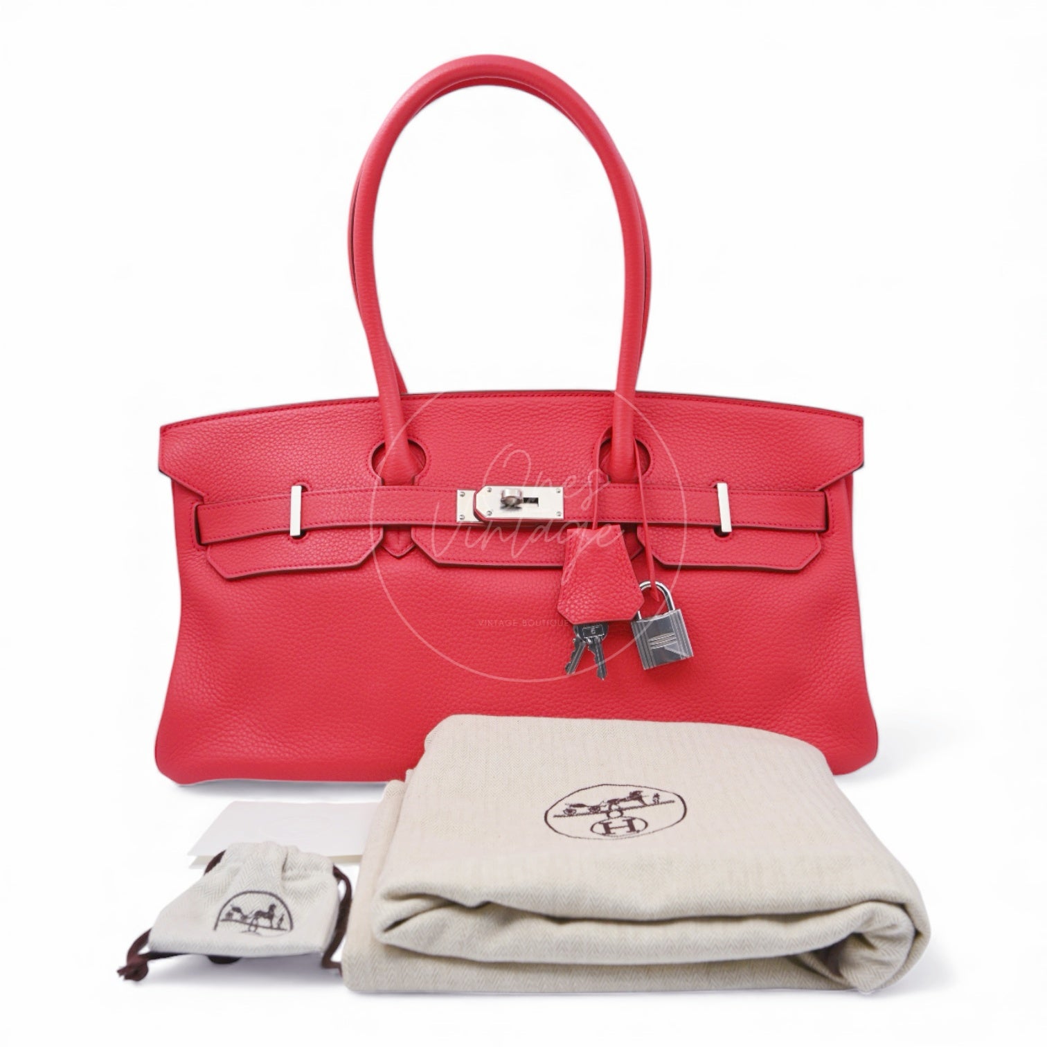 Hermes Shoulder Birkin PHW Red Square N