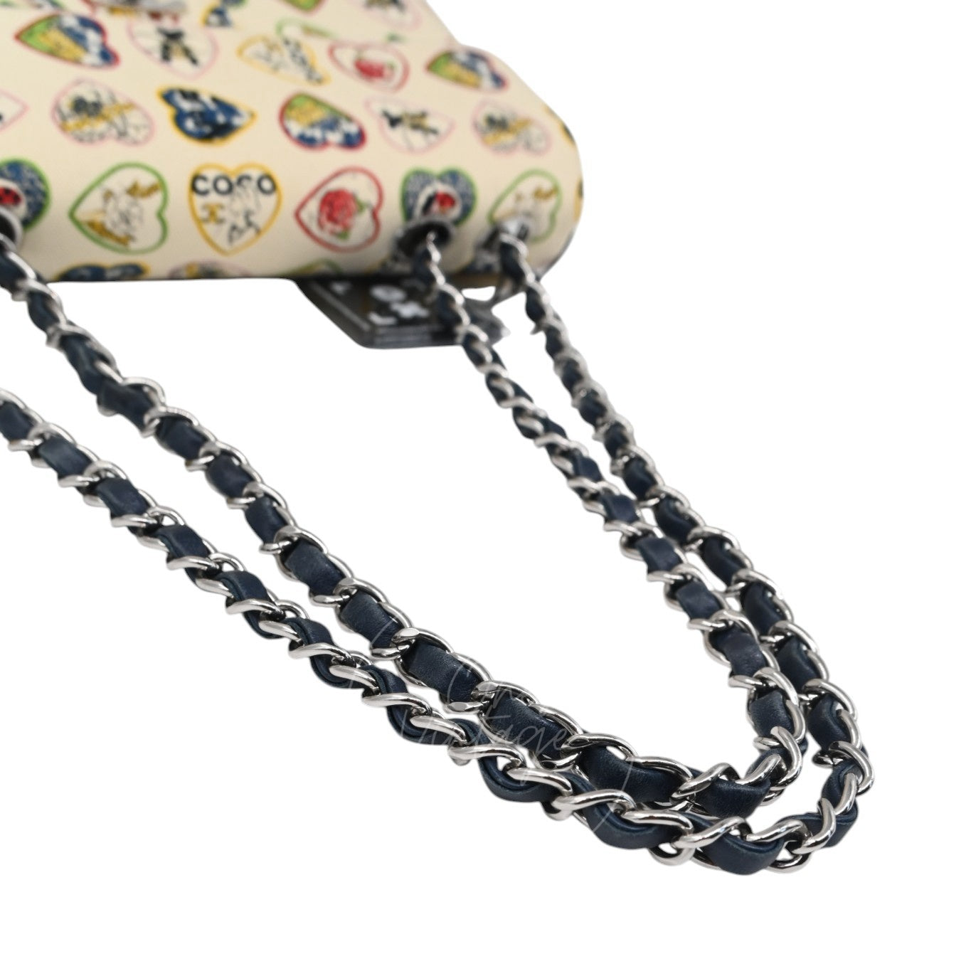 Chanel Valentine Canvas Flap Bag Multicolour Heart Print