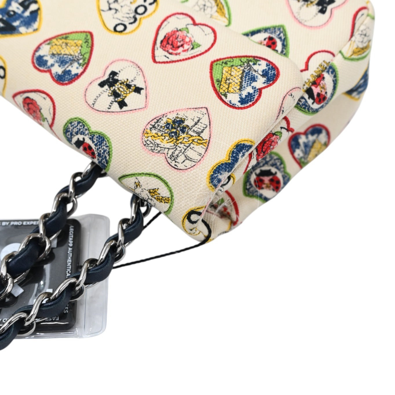 Chanel Valentine Canvas Flap Bag Multicolour Heart Print