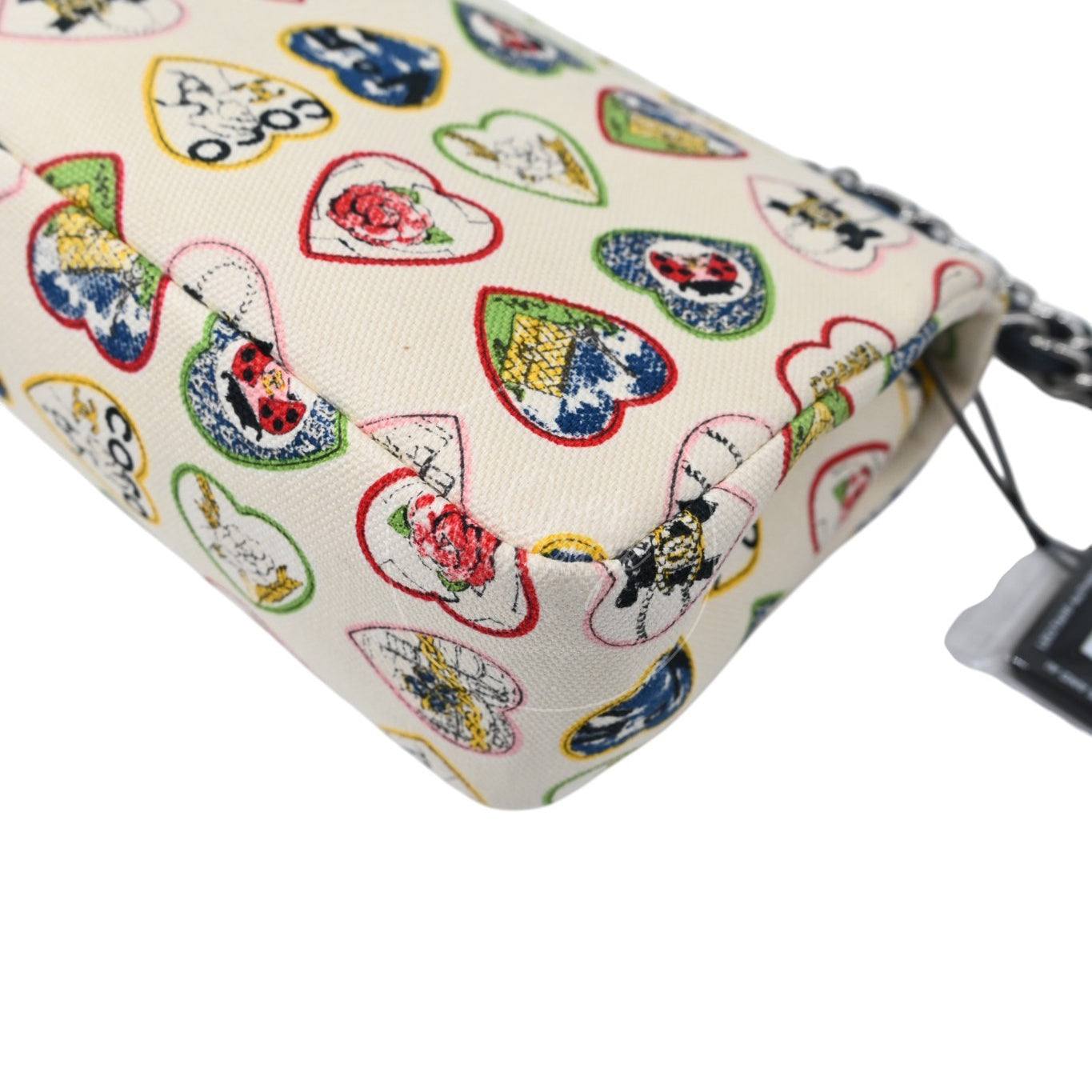 Chanel Valentine Canvas Flap Bag Multicolour Heart Print