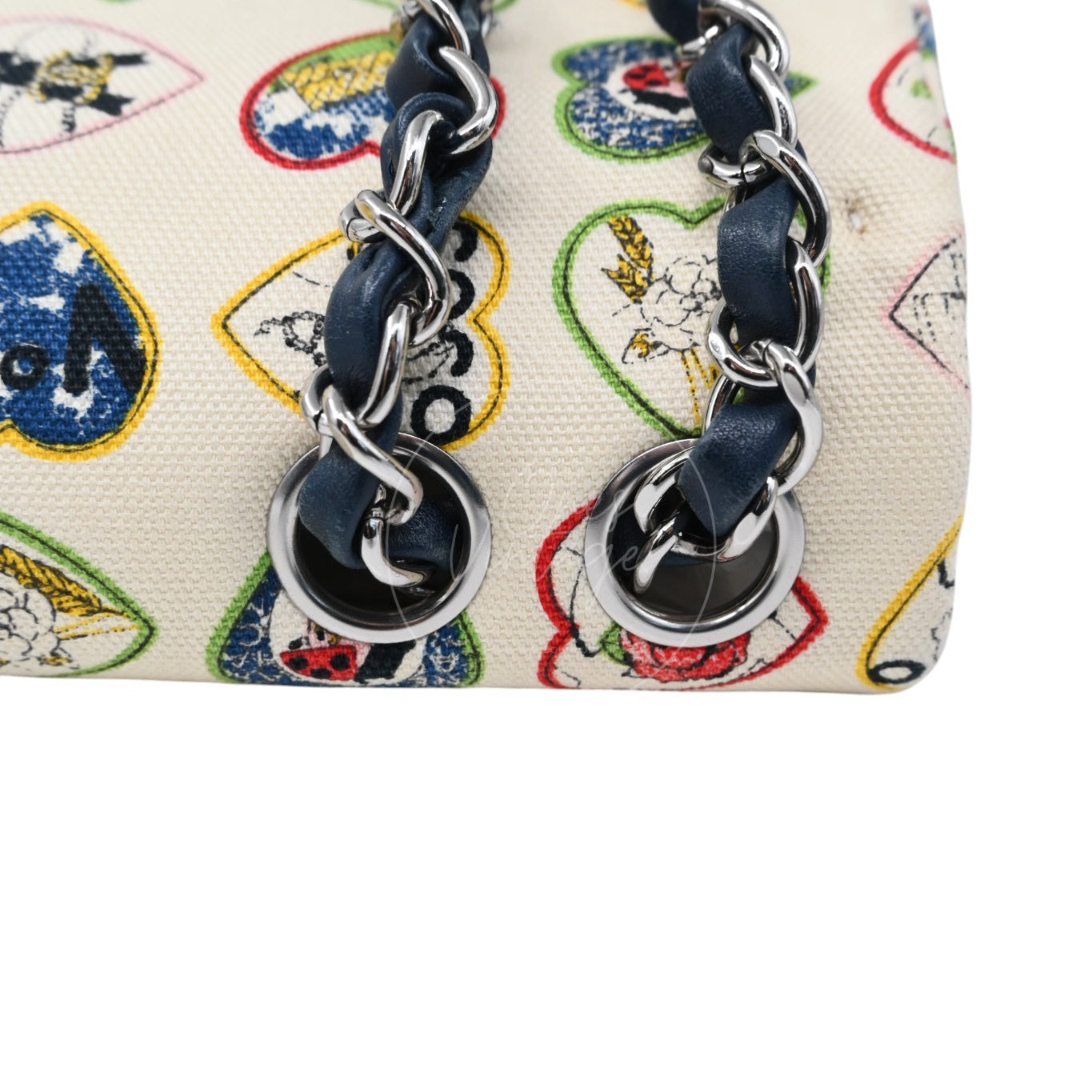 Chanel Valentine Canvas Flap Bag Multicolour Heart Print