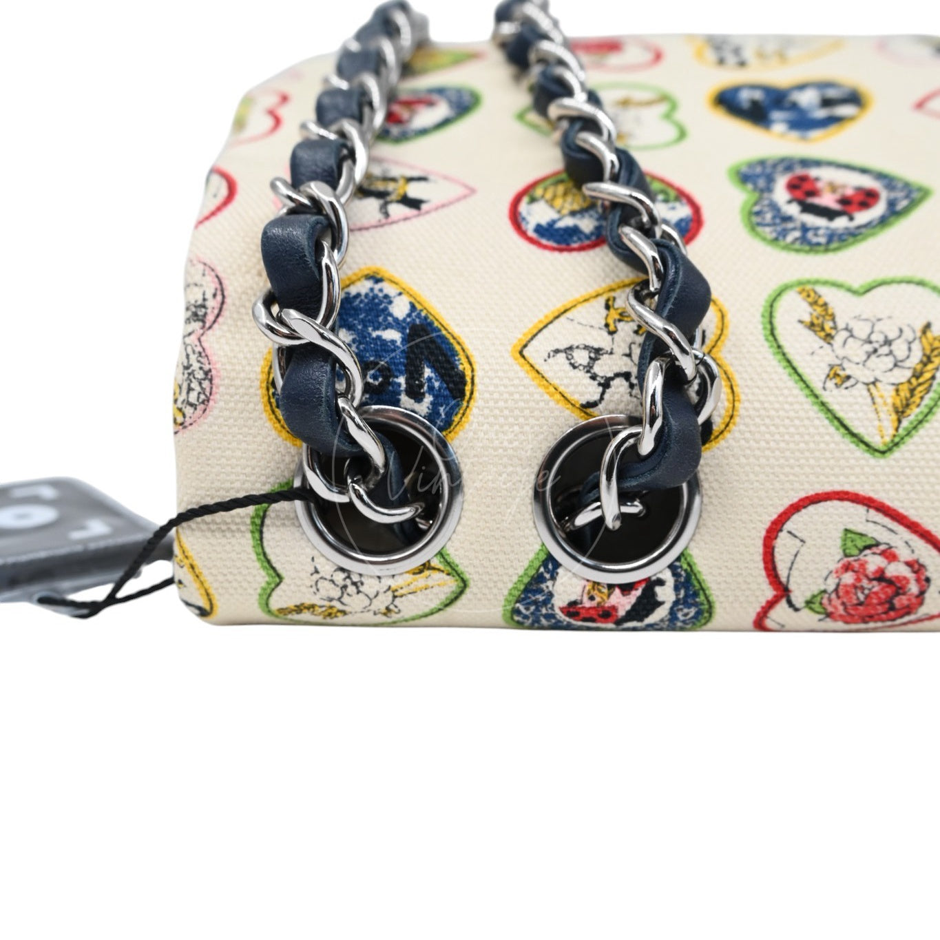 Chanel Valentine Canvas Flap Bag Multicolour Heart Print