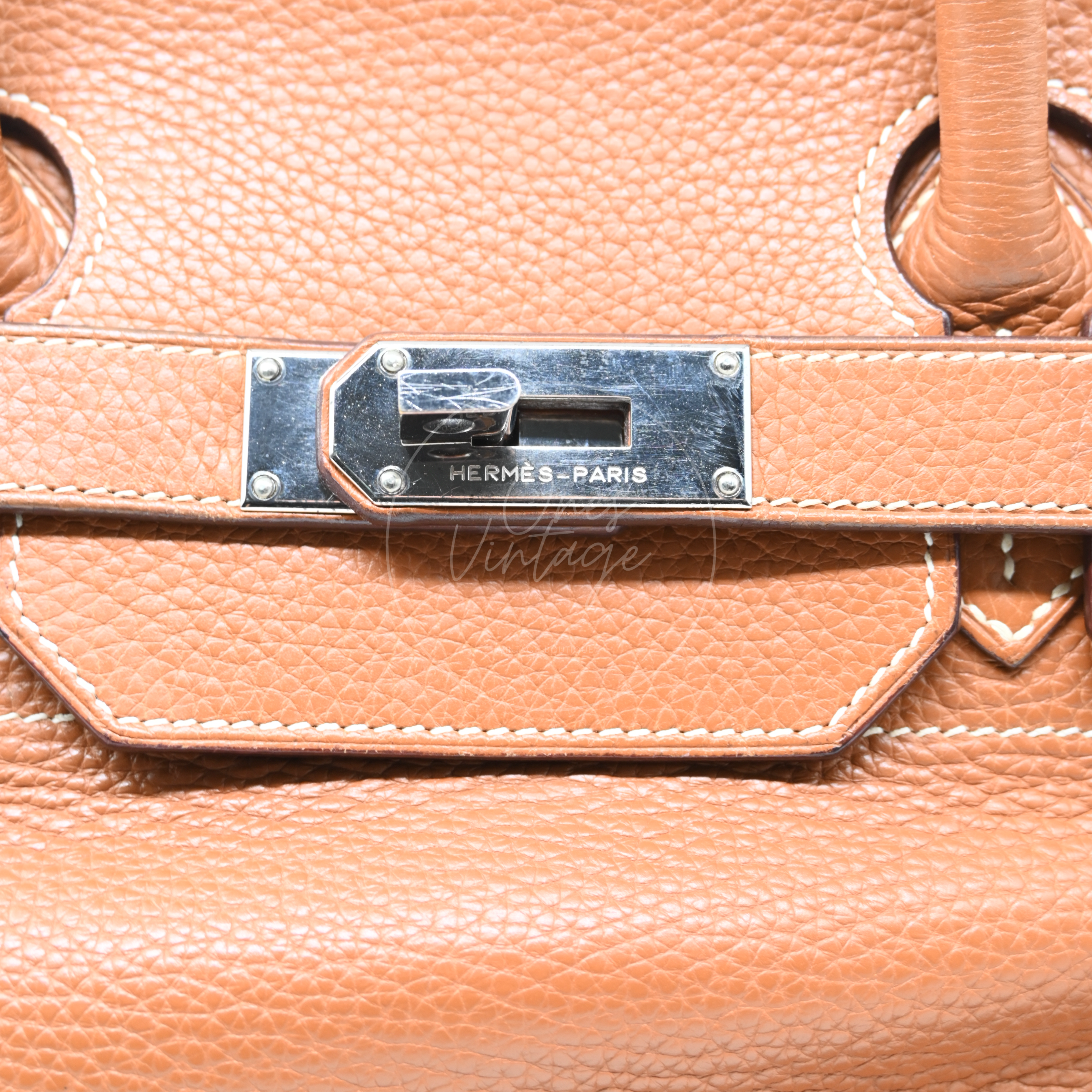 Hermes Clemence Shoulder Birkin 42 JPG PHW Brown Square I