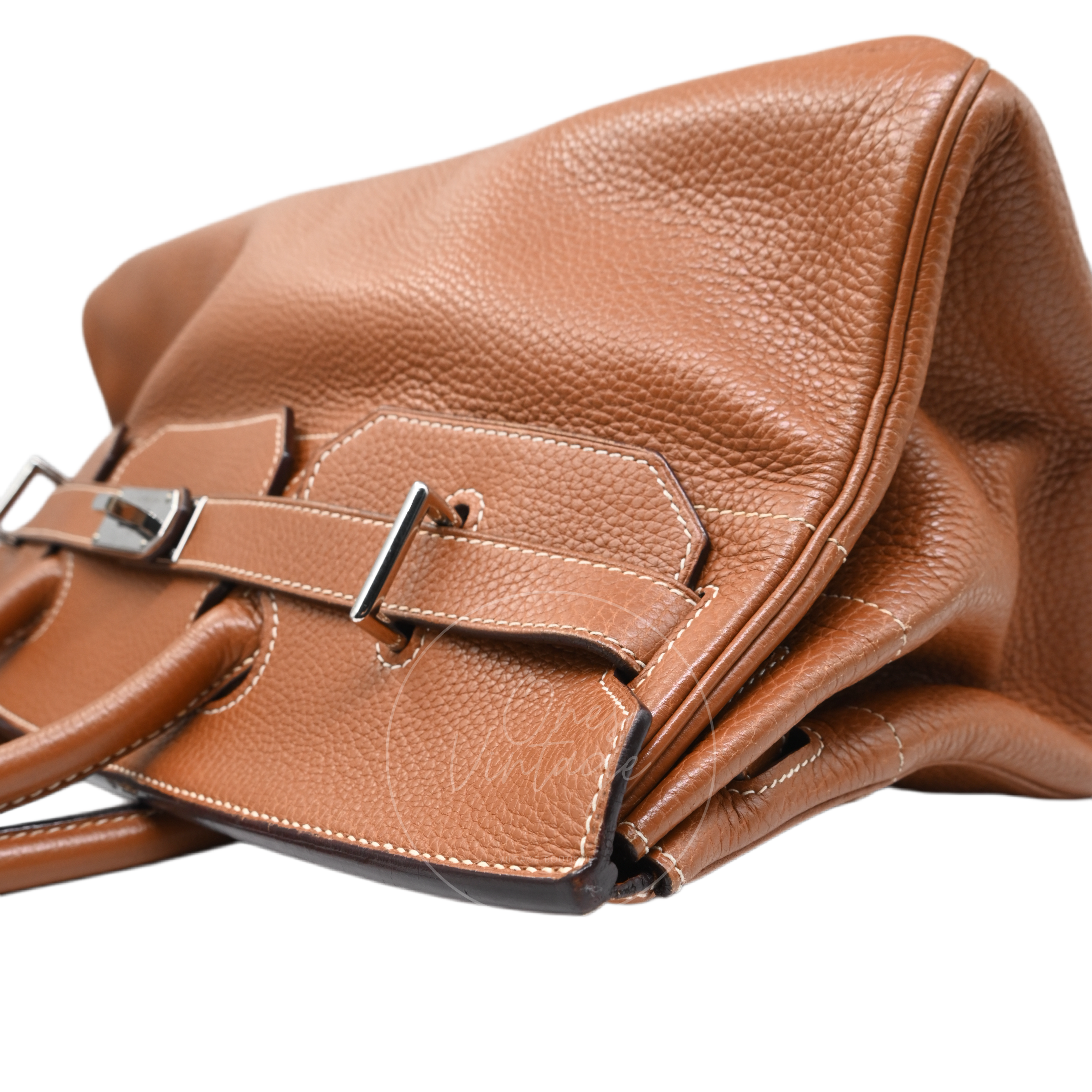 Hermes Clemence Shoulder Birkin 42 JPG PHW Brown Square I