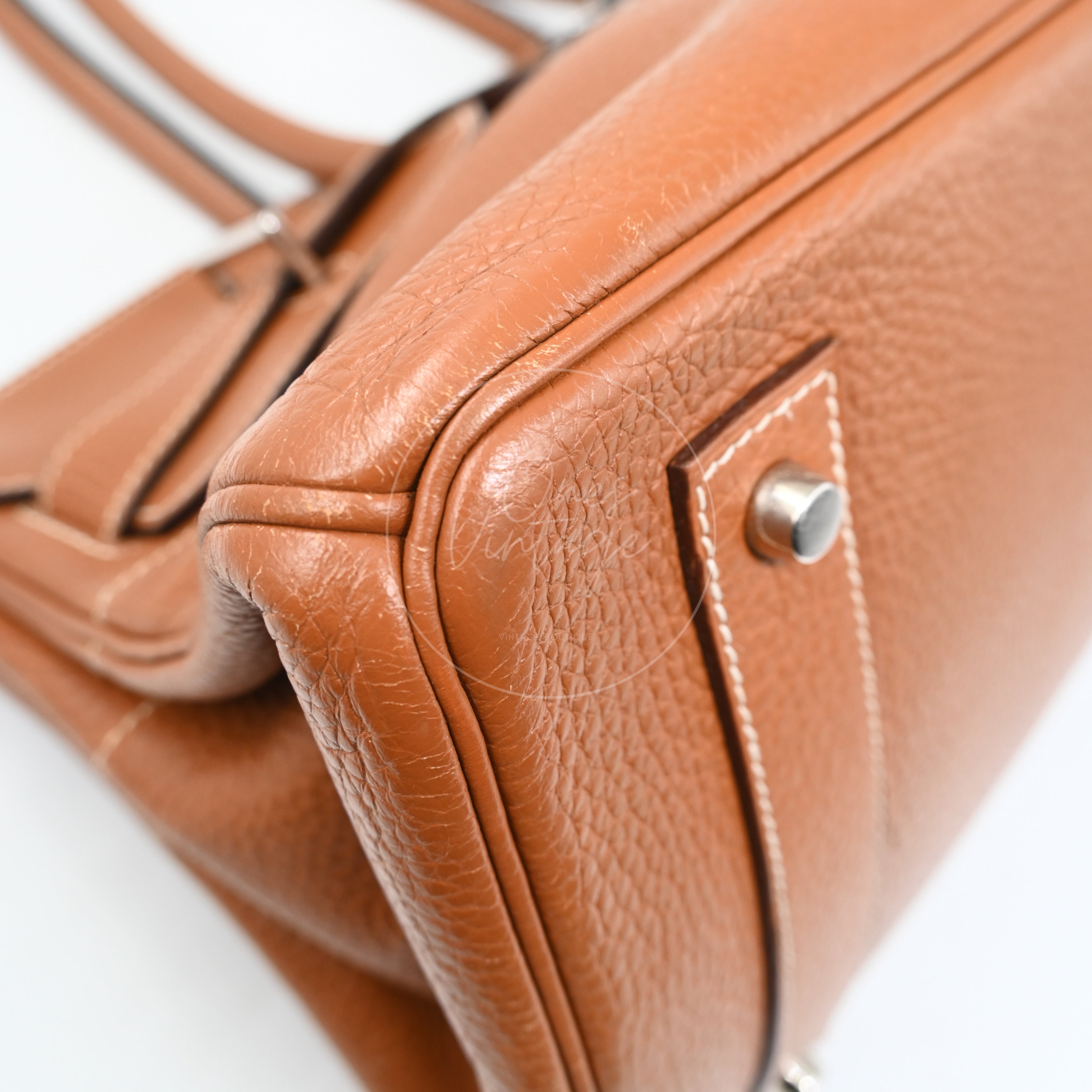 Hermes Clemence Shoulder Birkin 42 JPG PHW Brown Square I