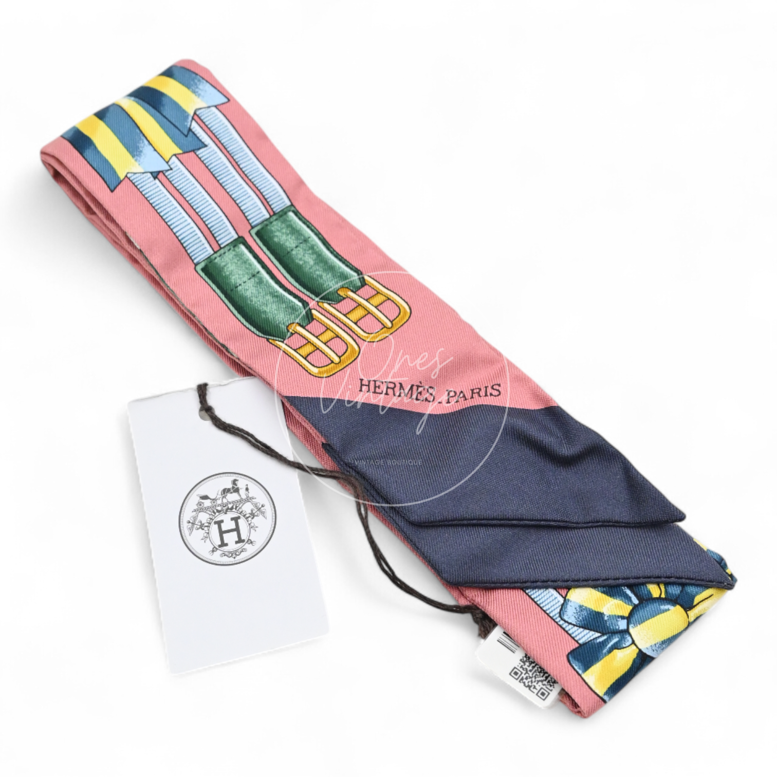 Hermes Jumping Vieux Rose Petrole Twilly